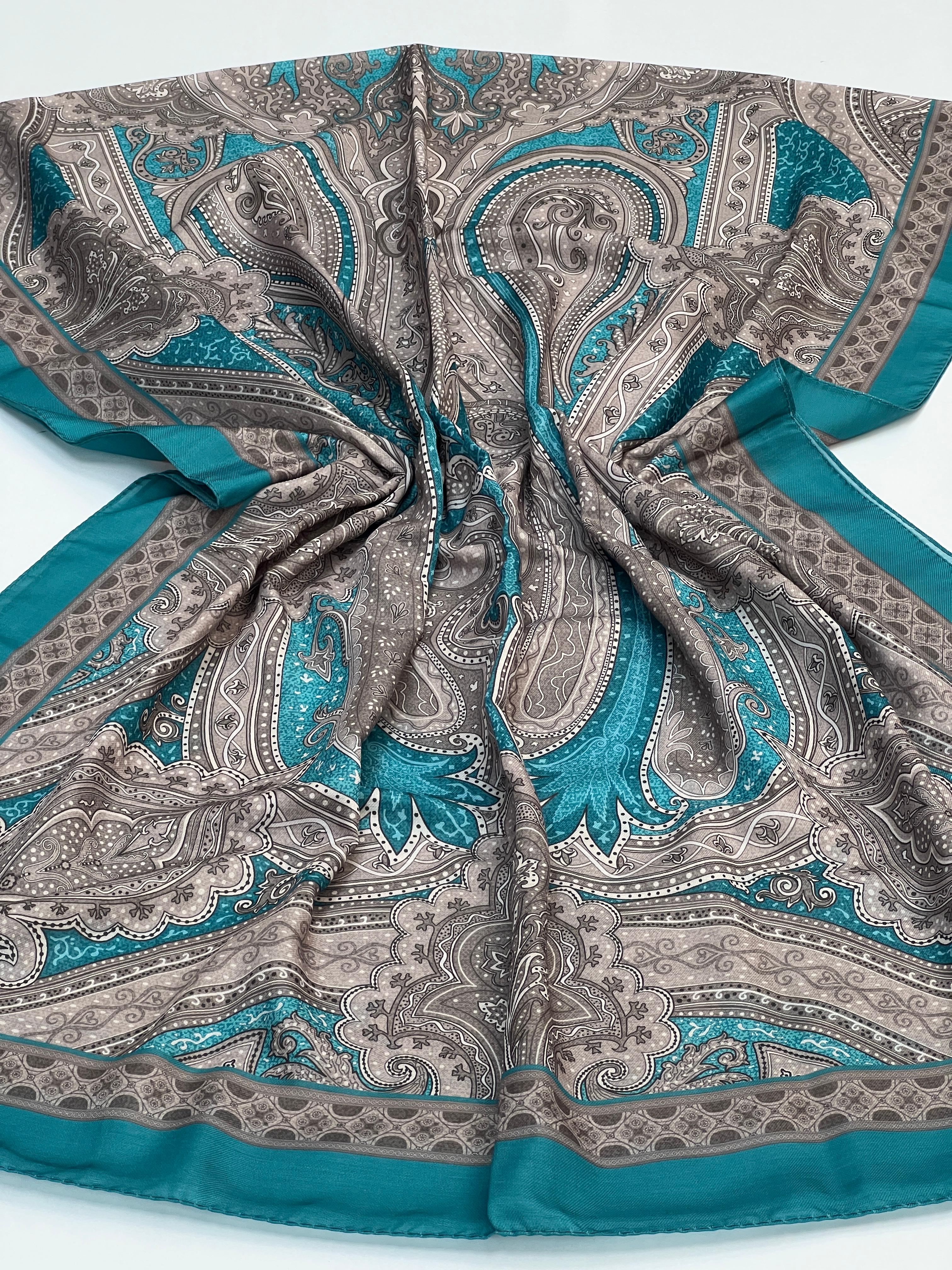 ETRO DESEN SOFT PAMUK ŞAL - PETROL