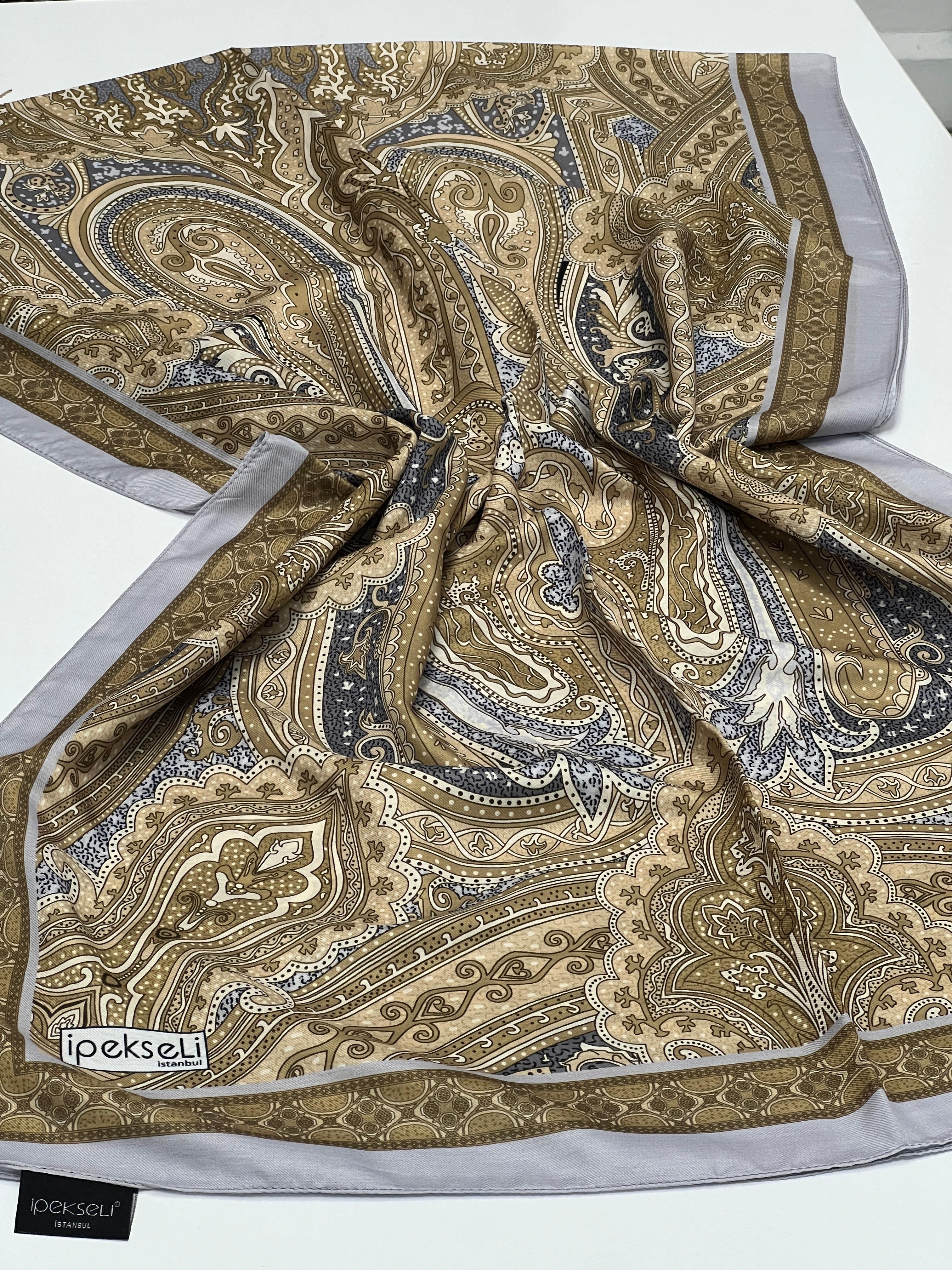 ETRO DESEN SOFT PAMUK ŞAL - GRİ