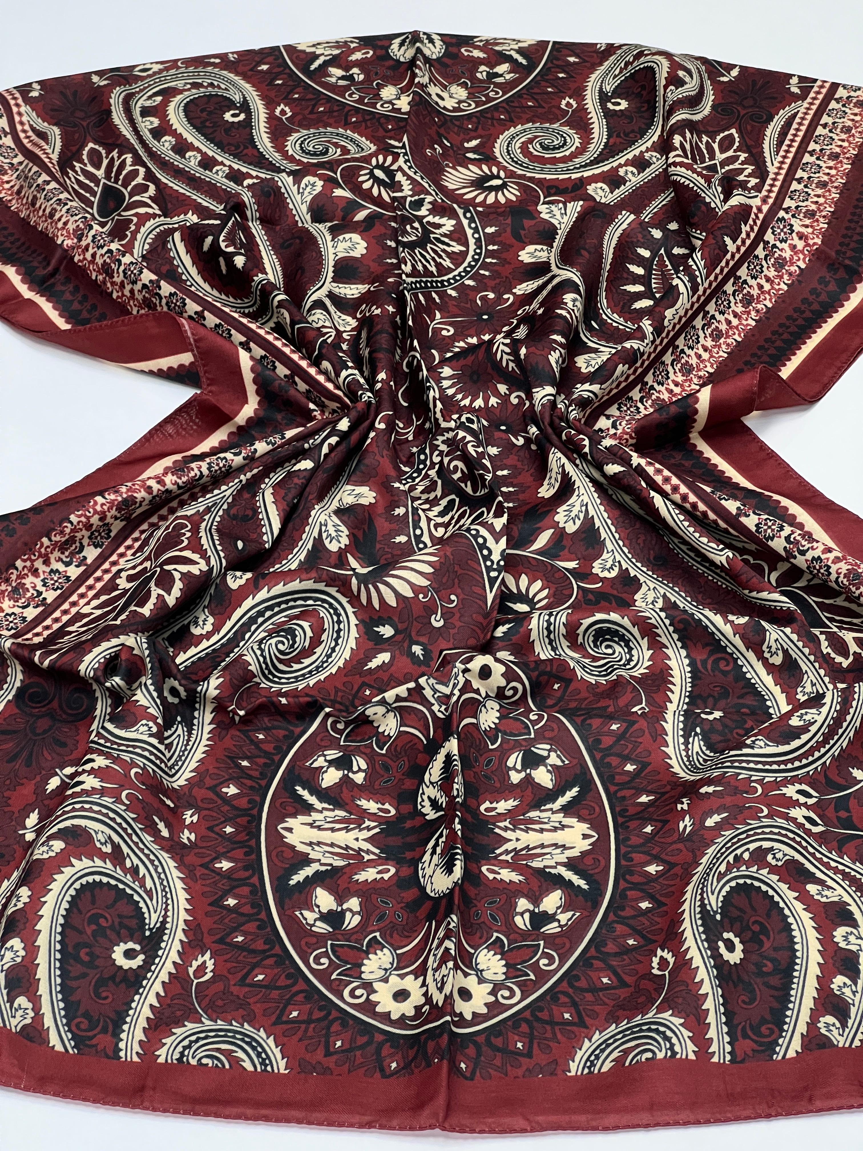 ETNİK DESEN SOFT PAMUK ŞAL - BORDO