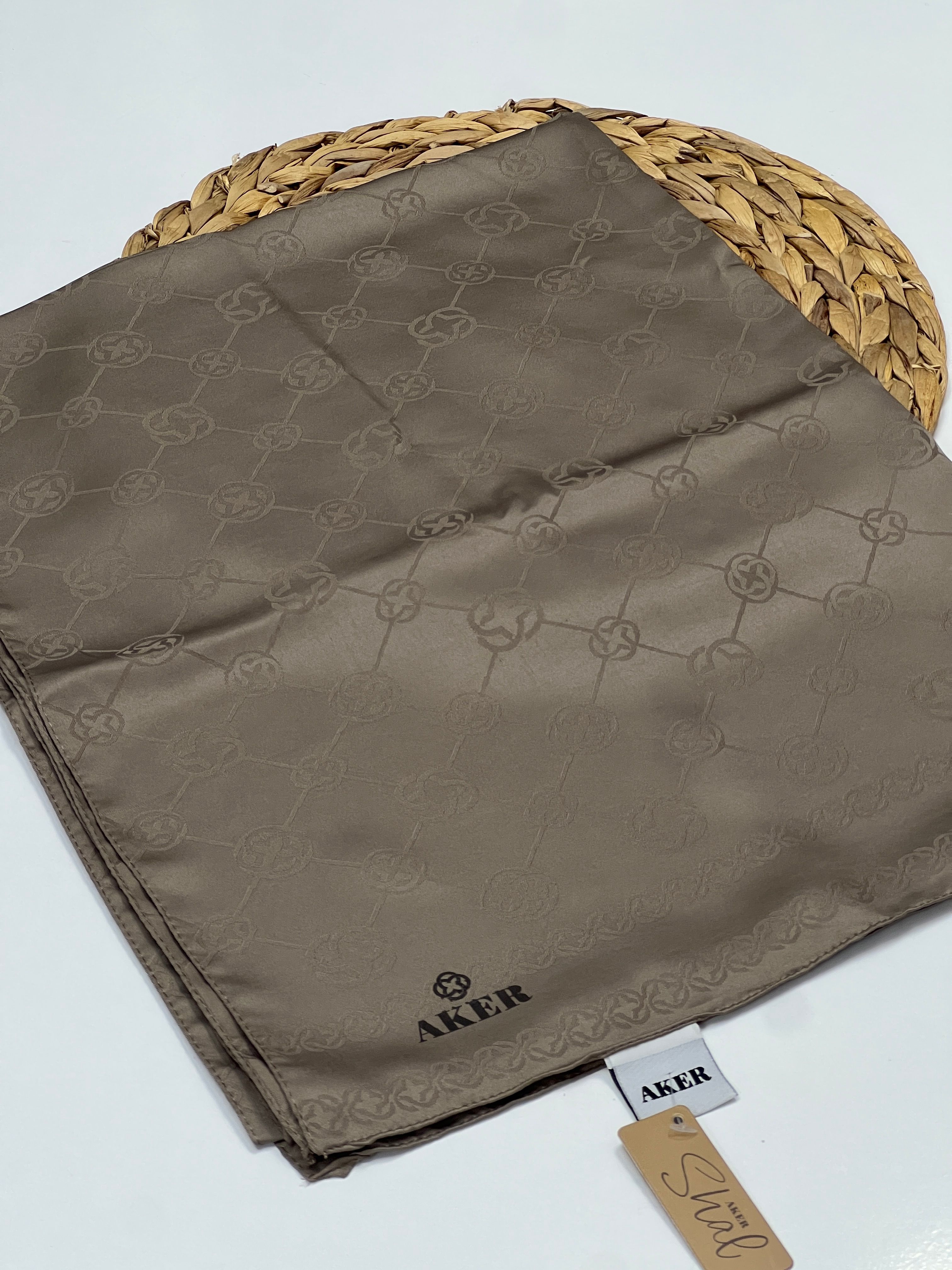 AKER SPORT MONOGRAM DESEN JAKAR ŞAL - KOYU VİZON