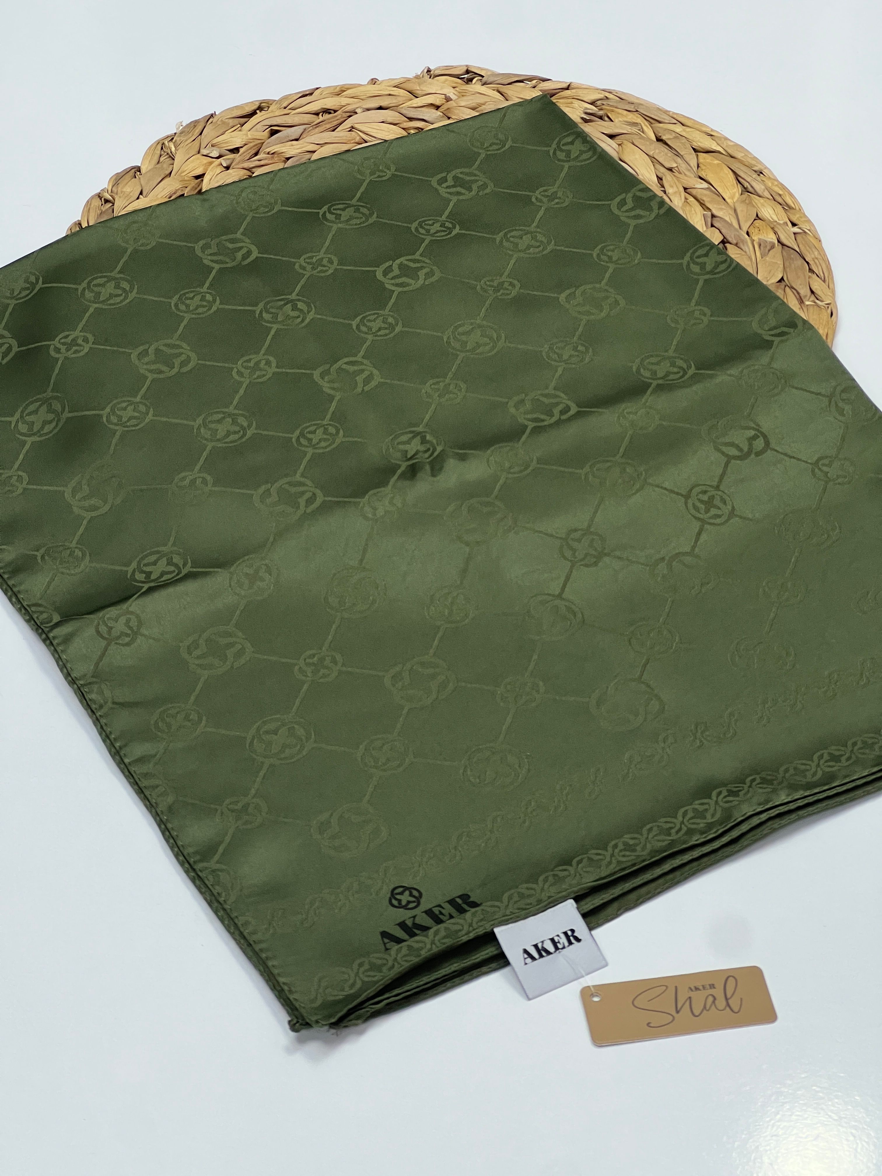 AKER SPORT MONOGRAM DESEN JAKAR ŞAL - HAKİ YEŞİL