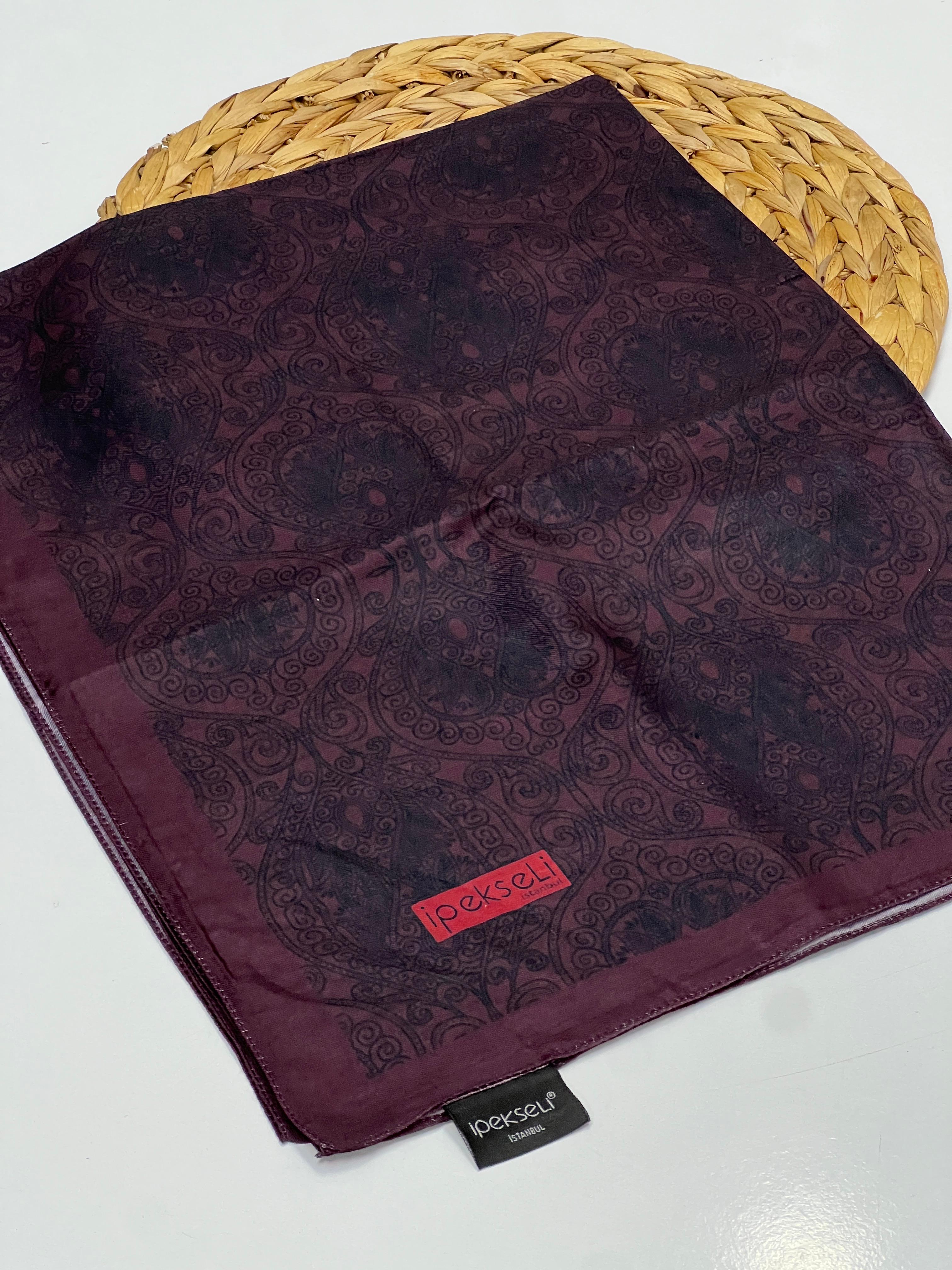 ETNİK DESEN SOFT PAMUK ŞAL - BORDO-SİYAH