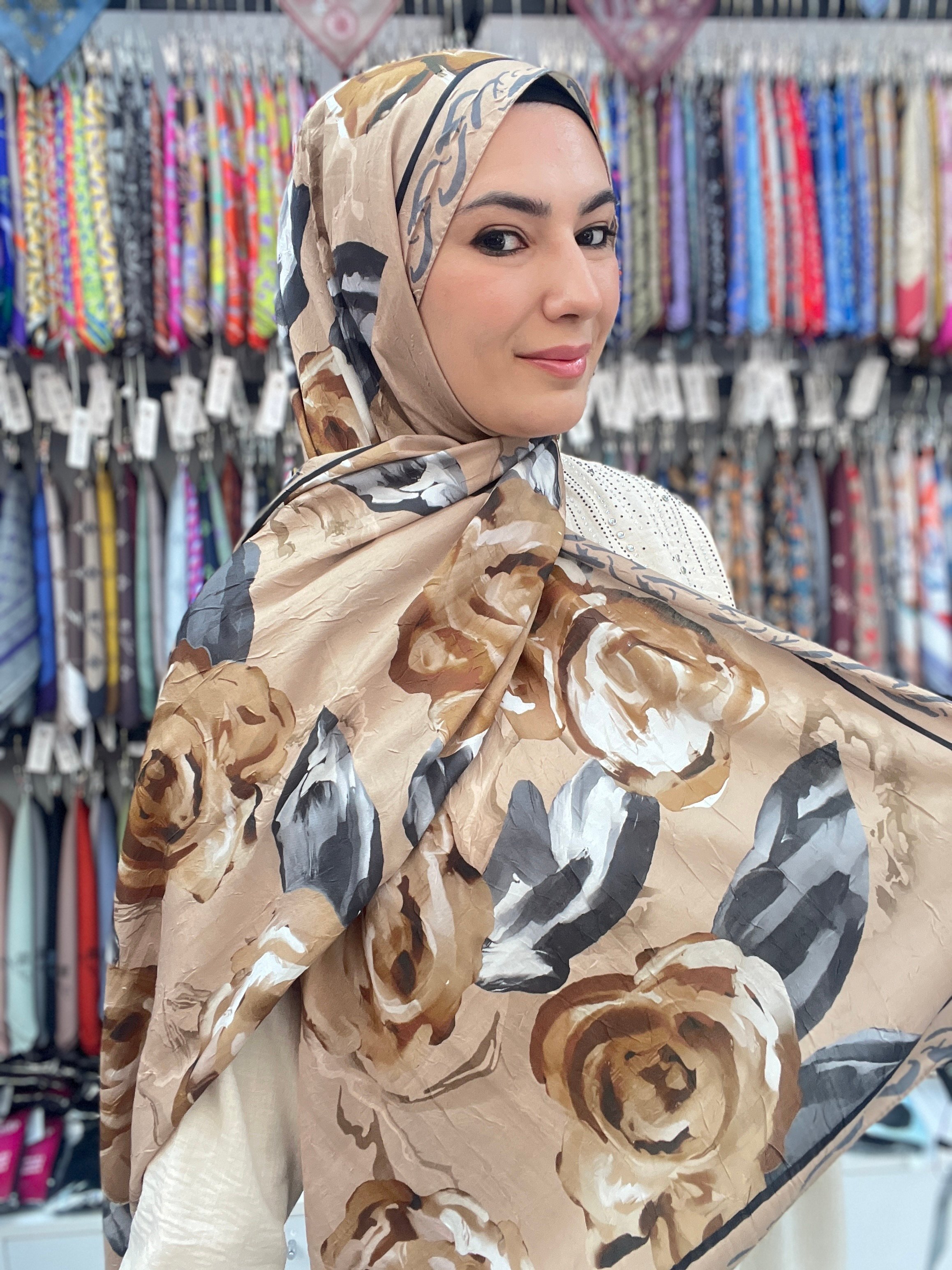 ÇİÇEK DESEN BAMBU KRAŞ ŞAL 2 - SARI