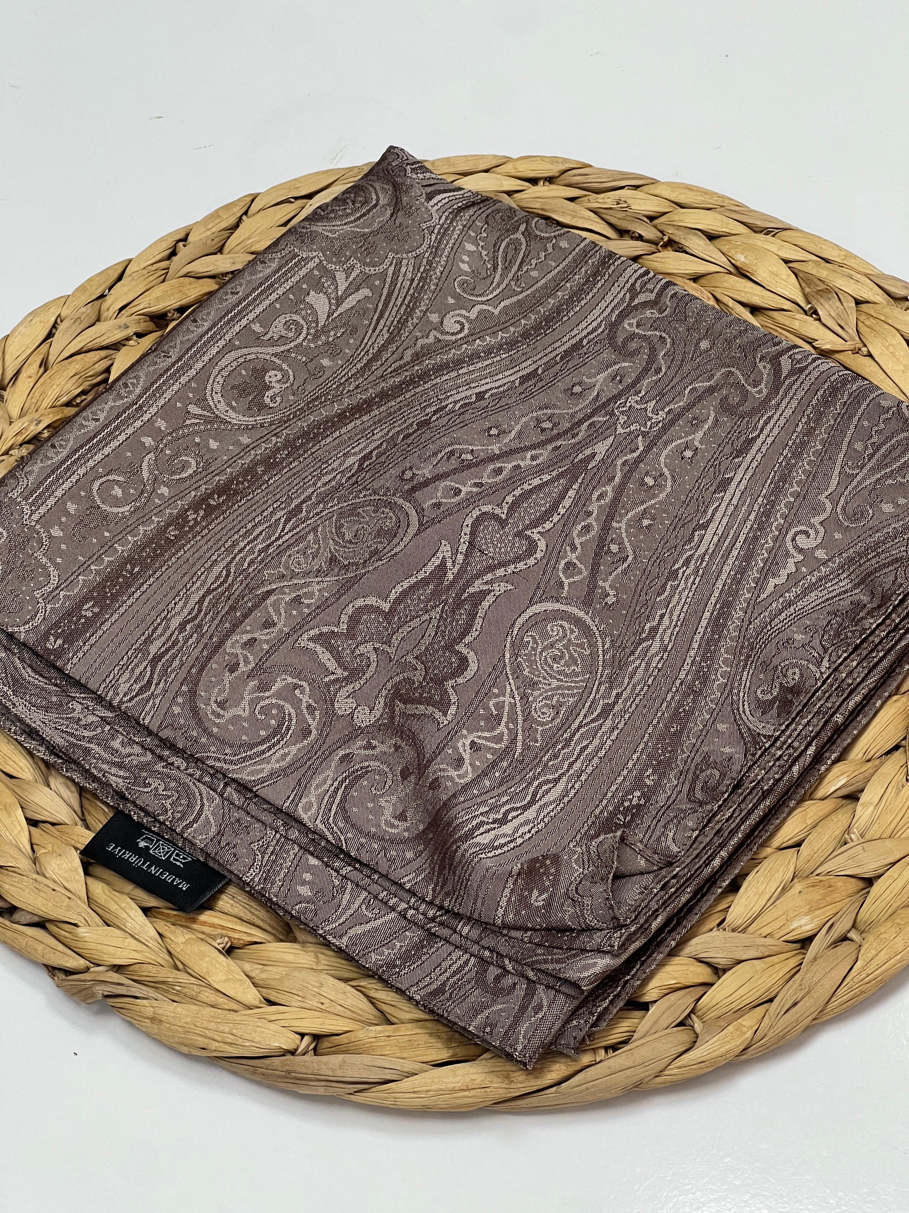 ETRO DESEN VUAL PAMUK EŞARP - KAHVERENGİ
