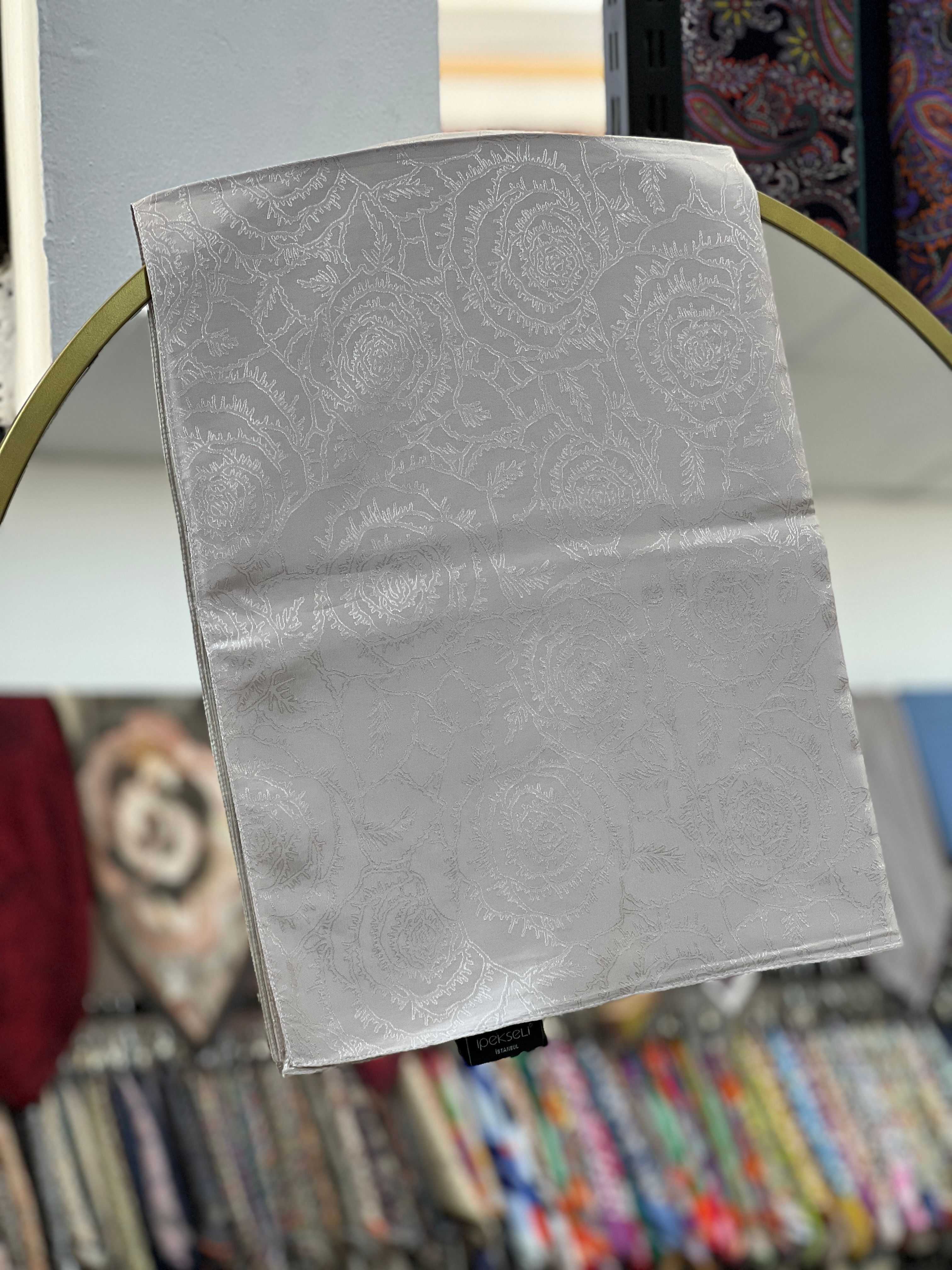 VUAL PAMUK ŞAL GÜL DESEN - KREM