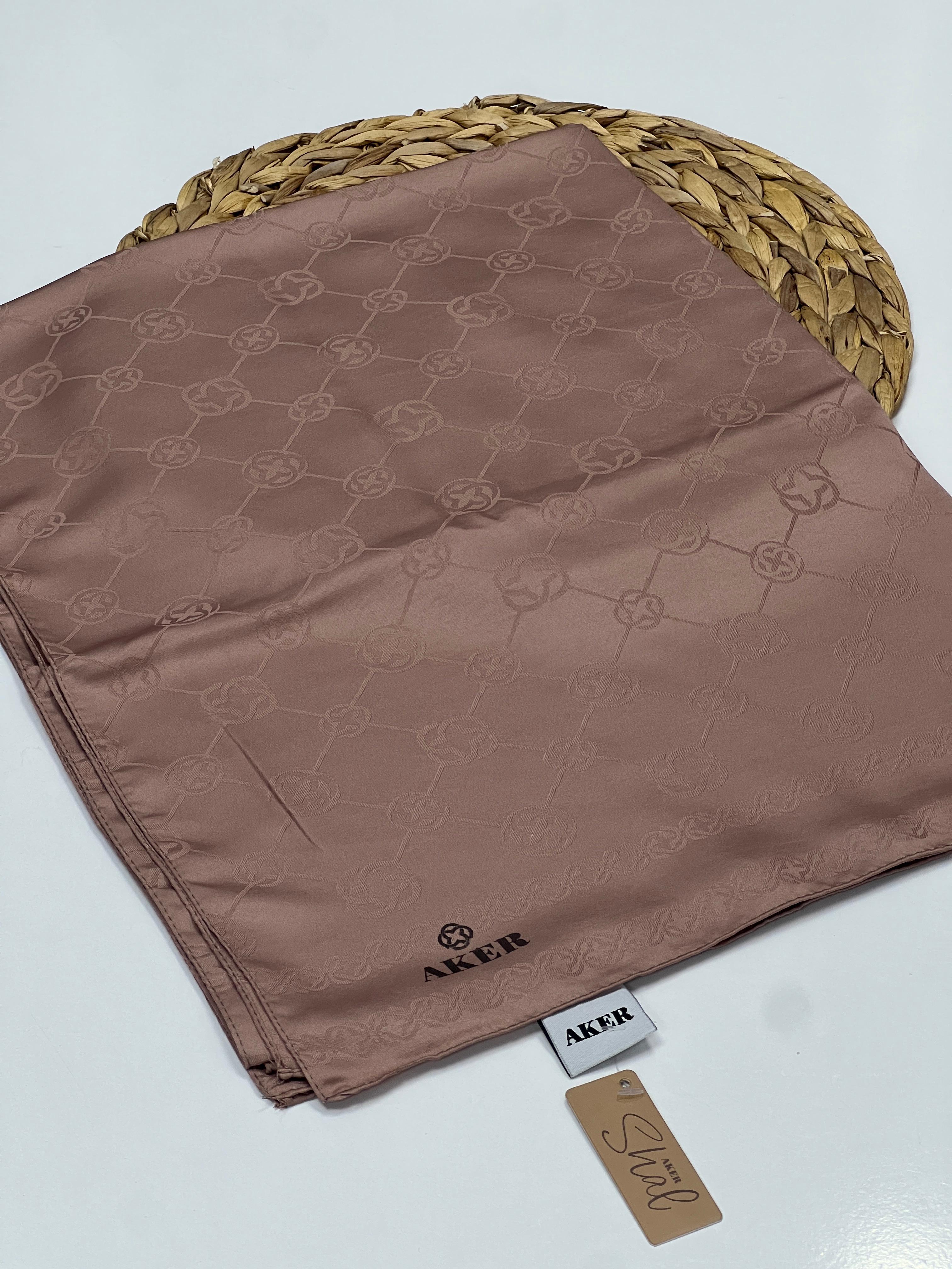 AKER SPORT MONOGRAM DESEN JAKAR ŞAL - GÜL KURUSU