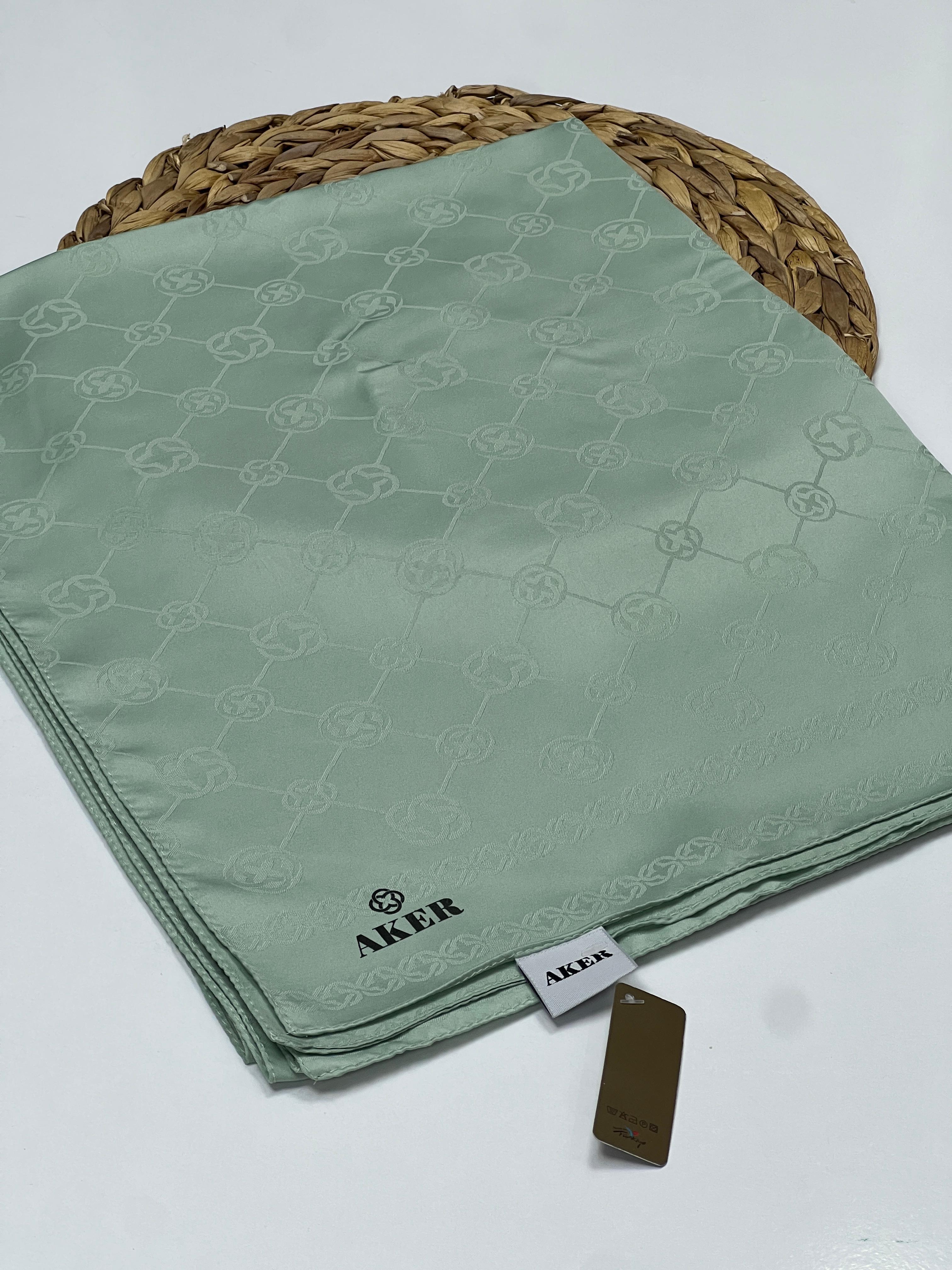 AKER SPORT MONOGRAM DESEN JAKAR ŞAL - MİNT YEŞİL