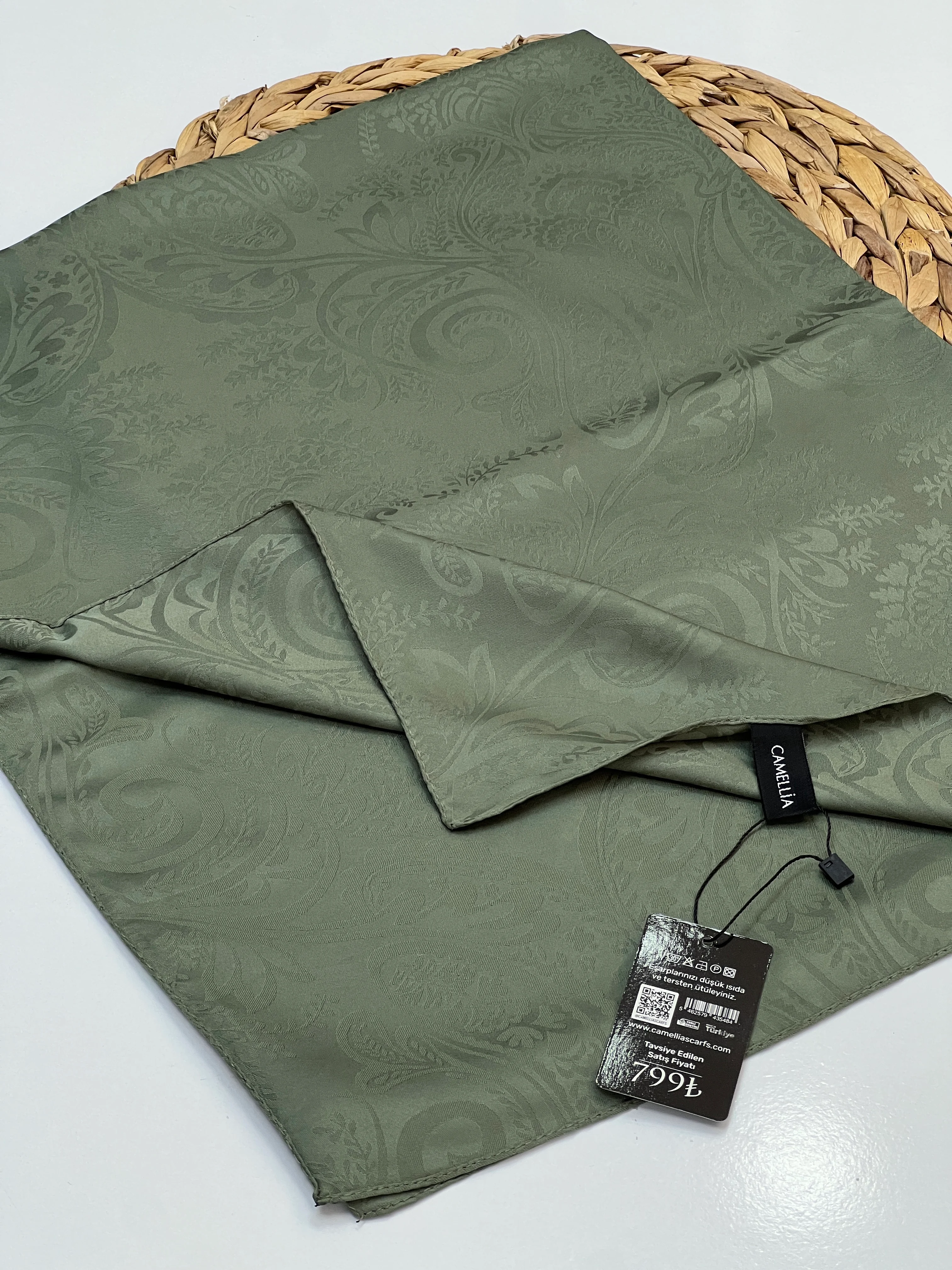 ETNİK DESEN JAKAR ŞAL - MİNT YEŞİL