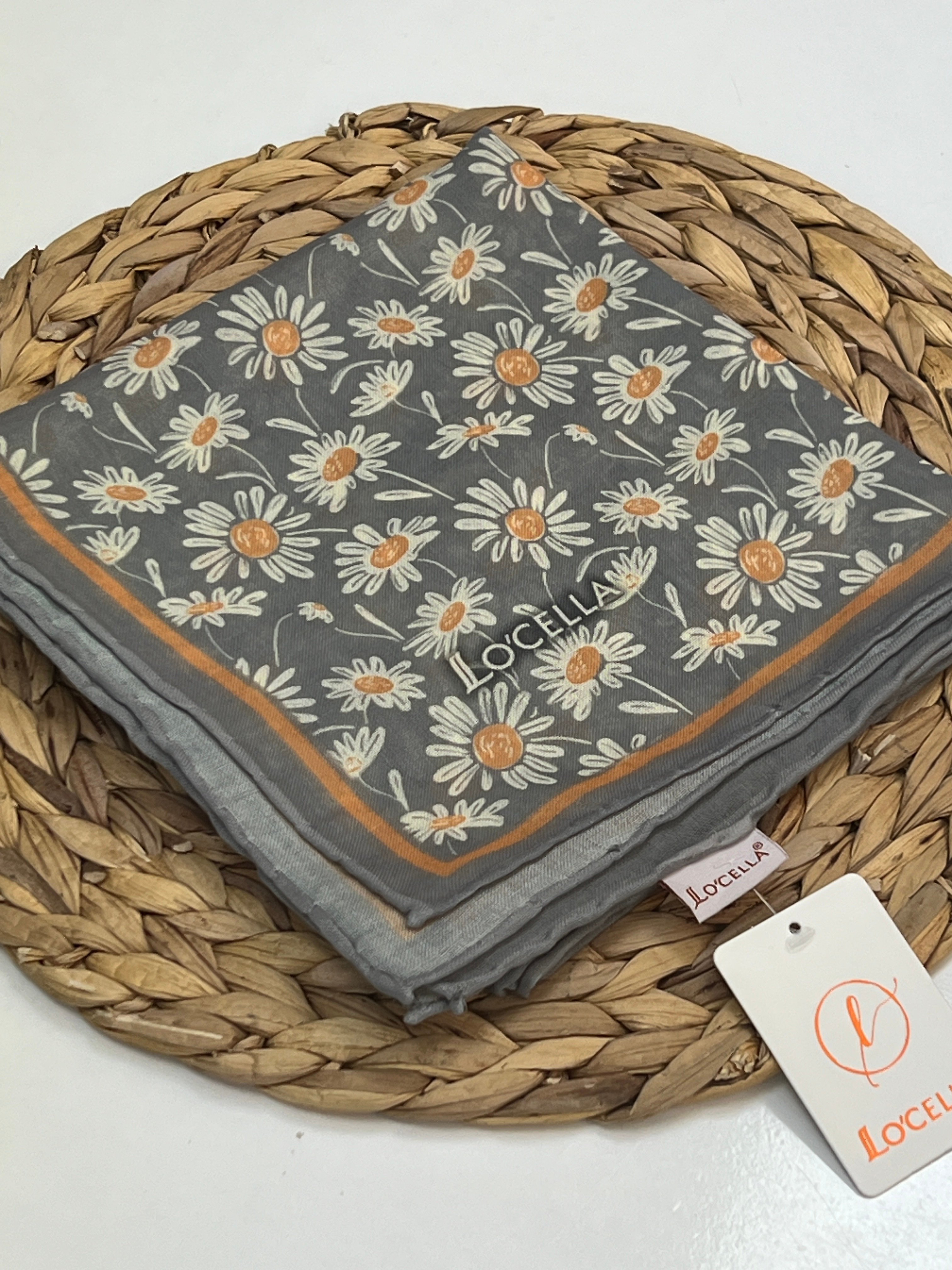 LOCELLA PAPATYA DESEN SOFT EŞARP - GRİ