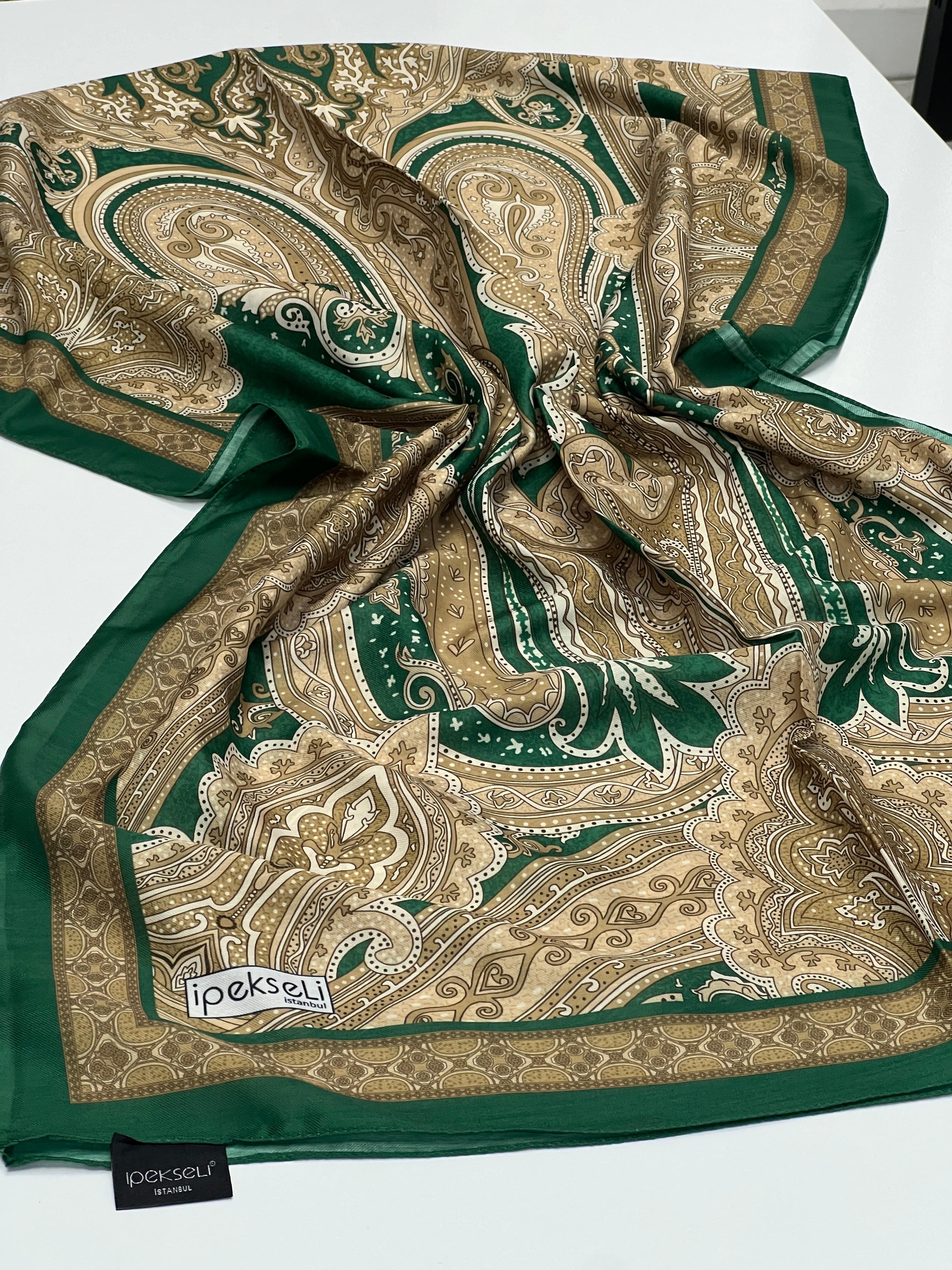 ETRO DESEN SOFT PAMUK ŞAL - ZÜMRÜT YEŞİL