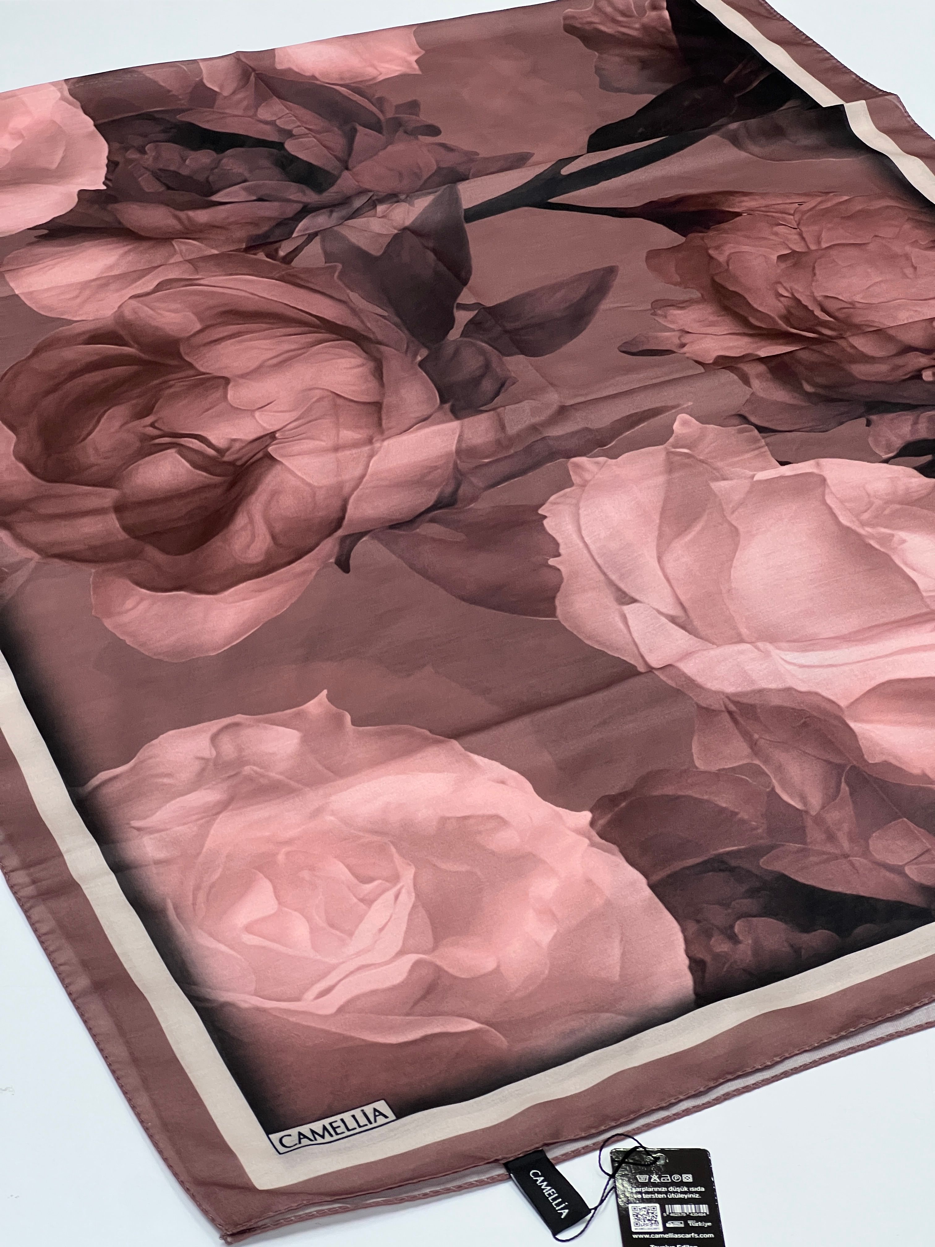 LOTUS SERİSİ SOFT PAMUK ŞAL - GÜL KURUSU