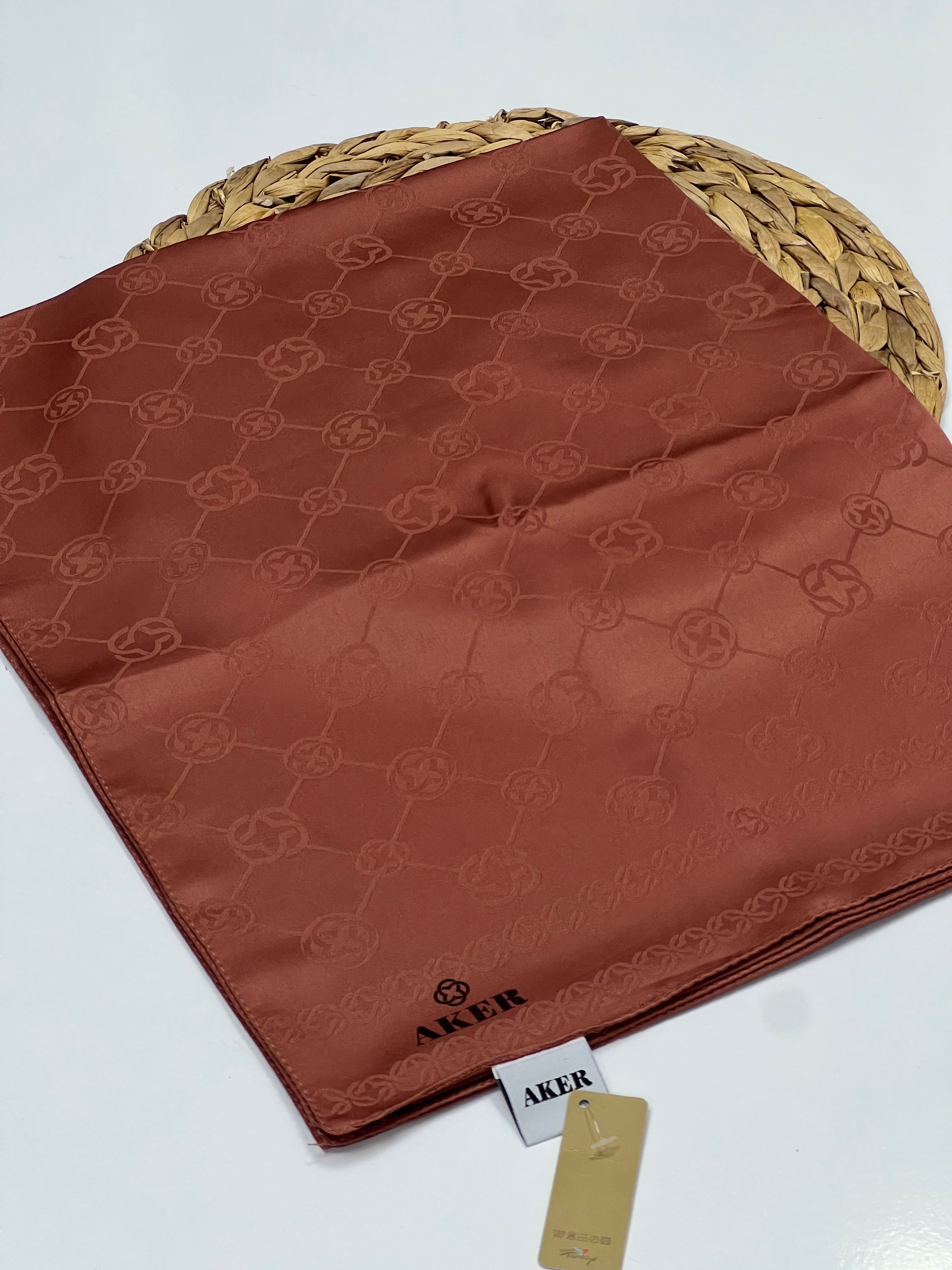 AKER SPORT MONOGRAM DESEN JAKAR ŞAL - KİREMİT