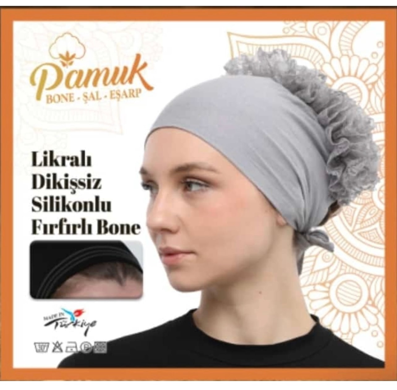LİKRALI DİKİŞSİZ SİLİKONLU FIRFIRLI BONE