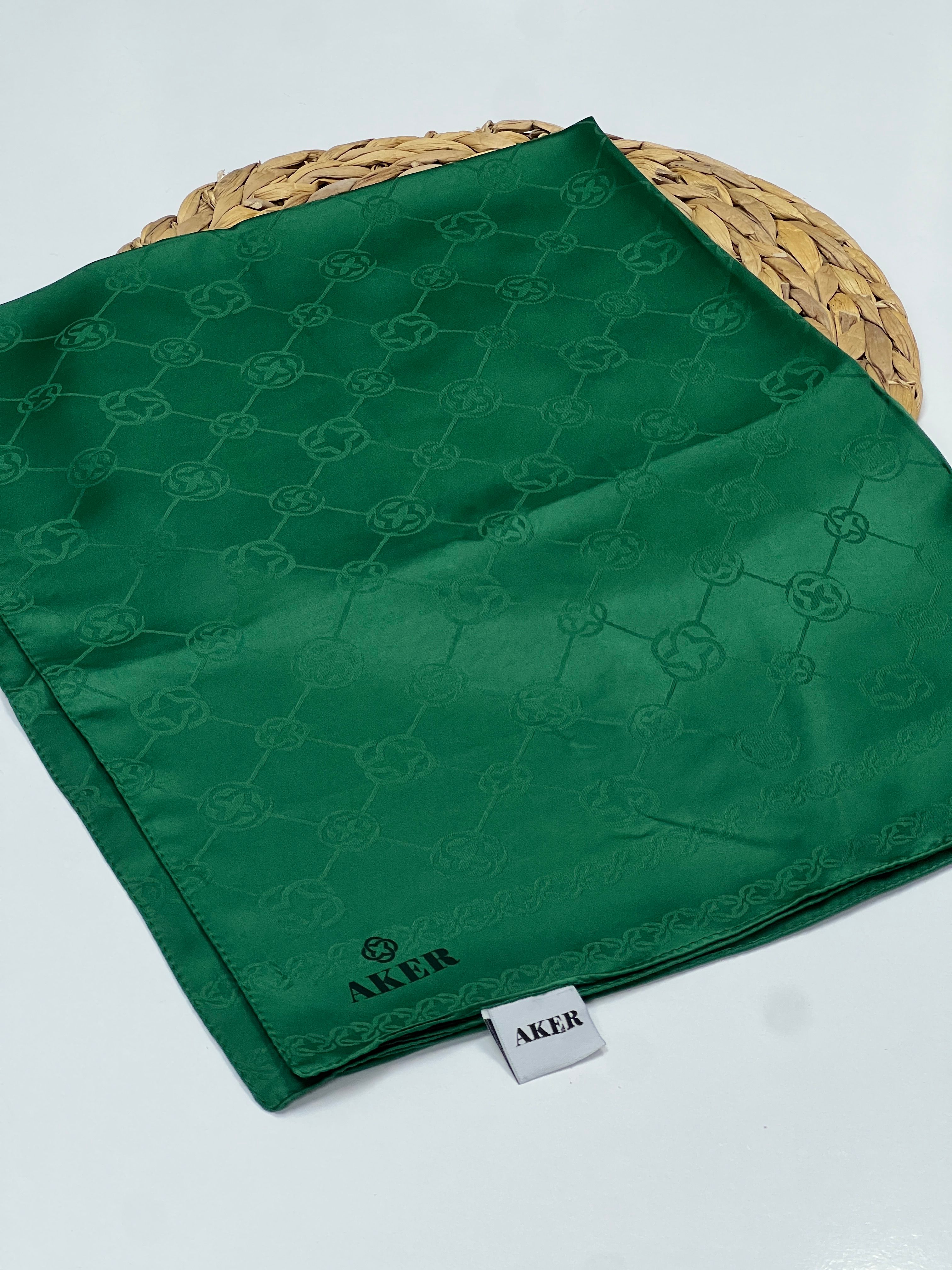 AKER SPORT MONOGRAM DESEN JAKAR ŞAL - ZÜMRÜT YEŞİL