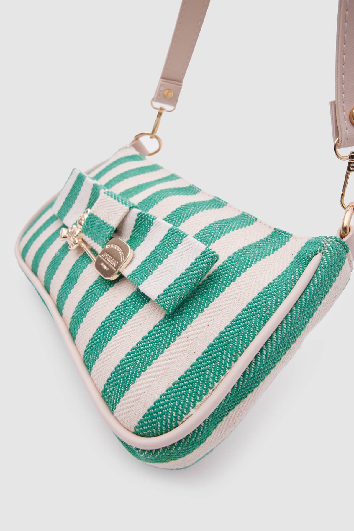 Kate Tokalı Denim Baget Çanta - Yeşil