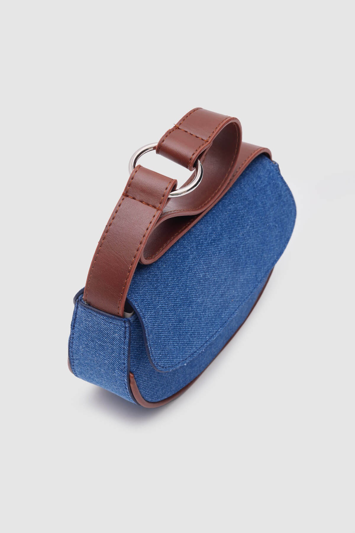 Henri Mini Denim Baget Çanta - Kahve