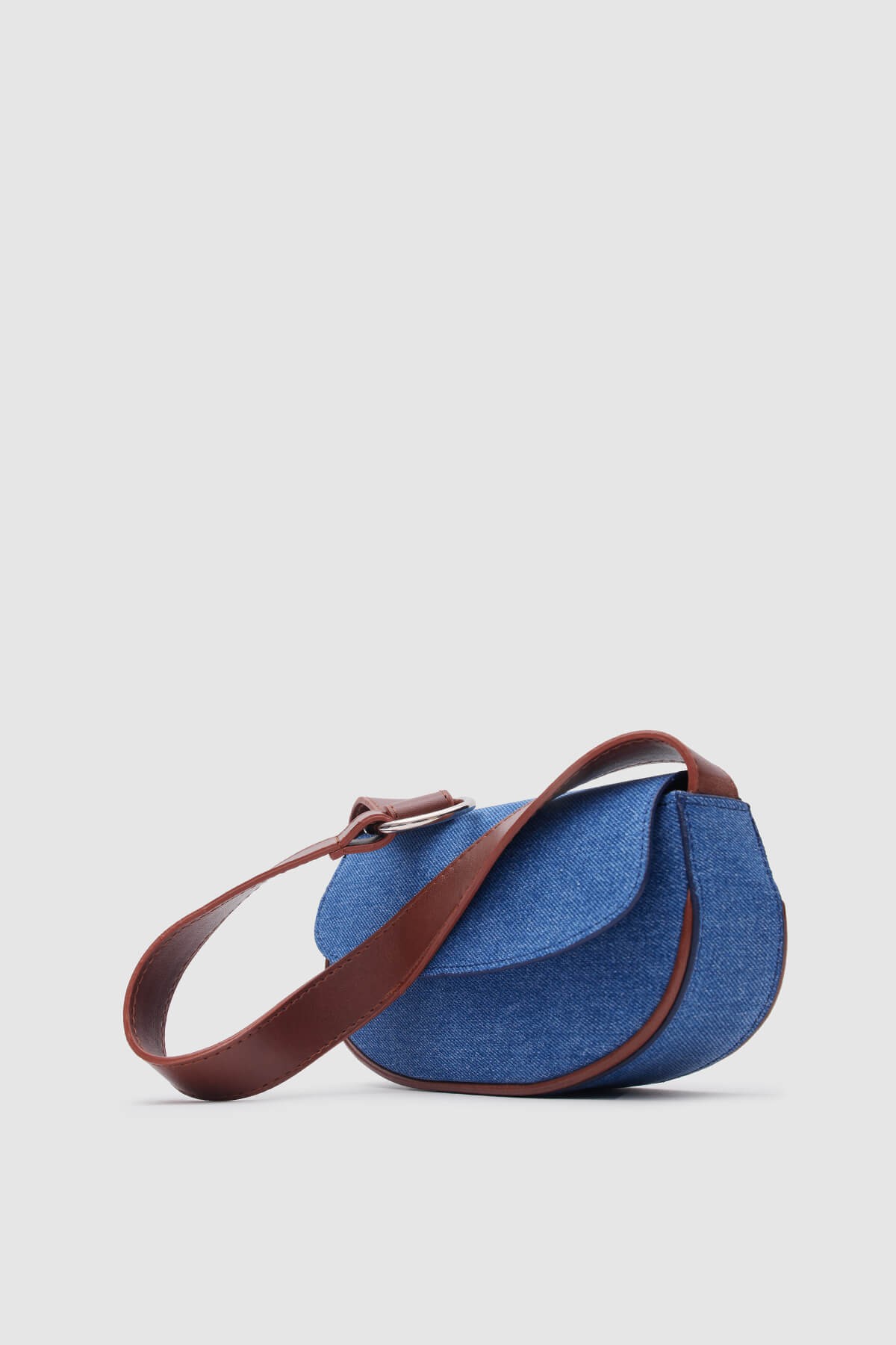 Henri Mini Denim Baget Çanta - Kahve