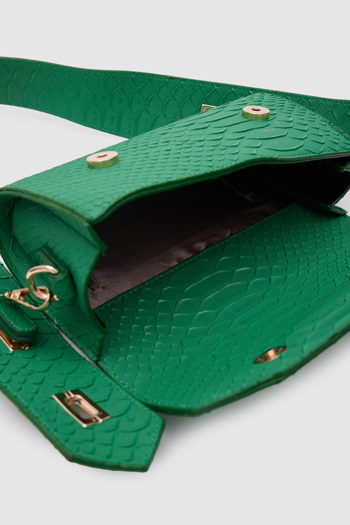 Grace Kroko Omuz Çantası - Yeşil