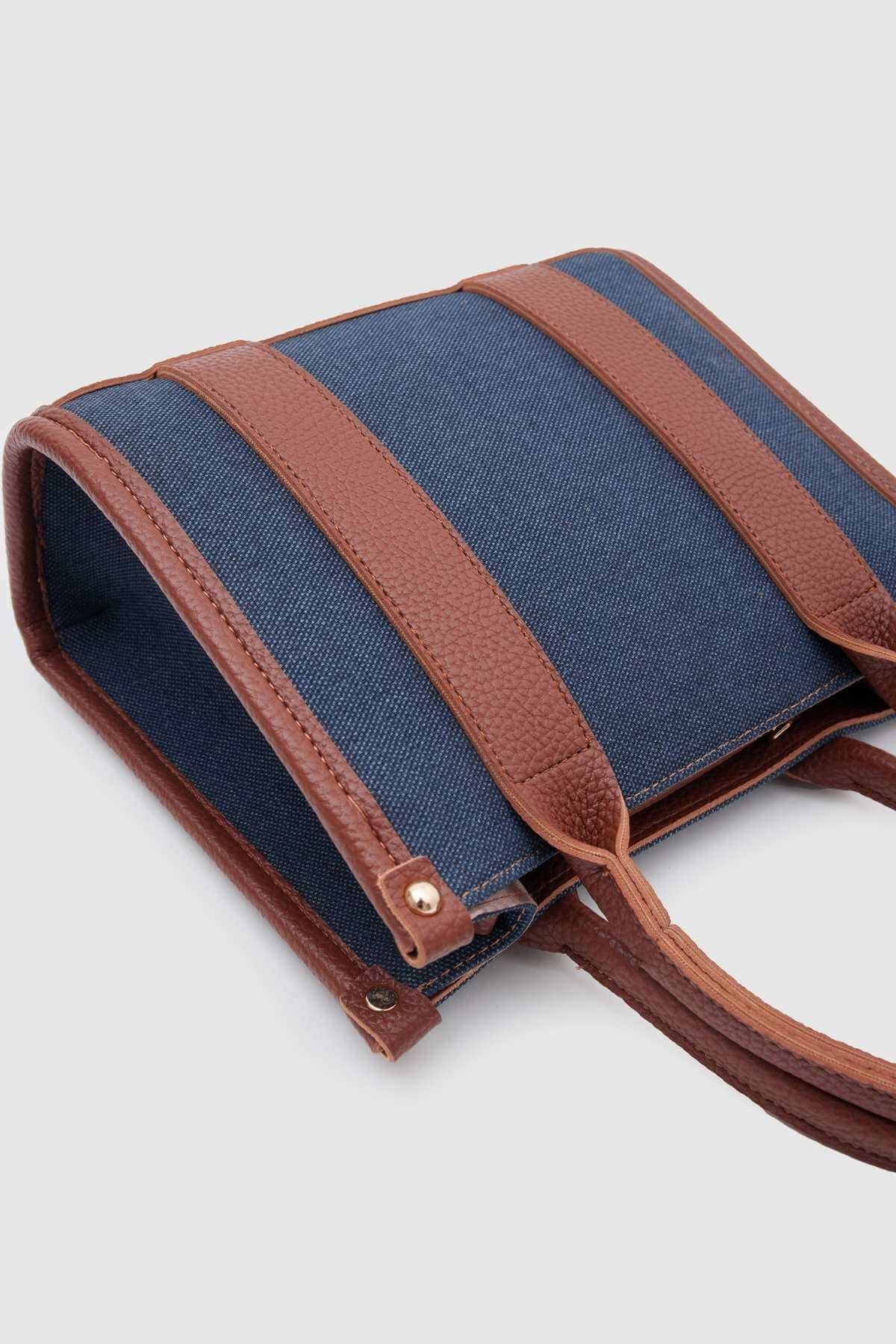 Fasia Denim Kanvas Mini Tote Çanta