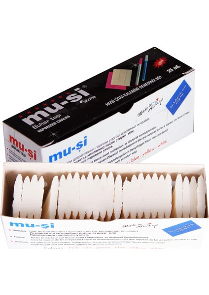 Mu-şi Buhar İle Uçan Çizgi Taşı Beyaz 25 Adet