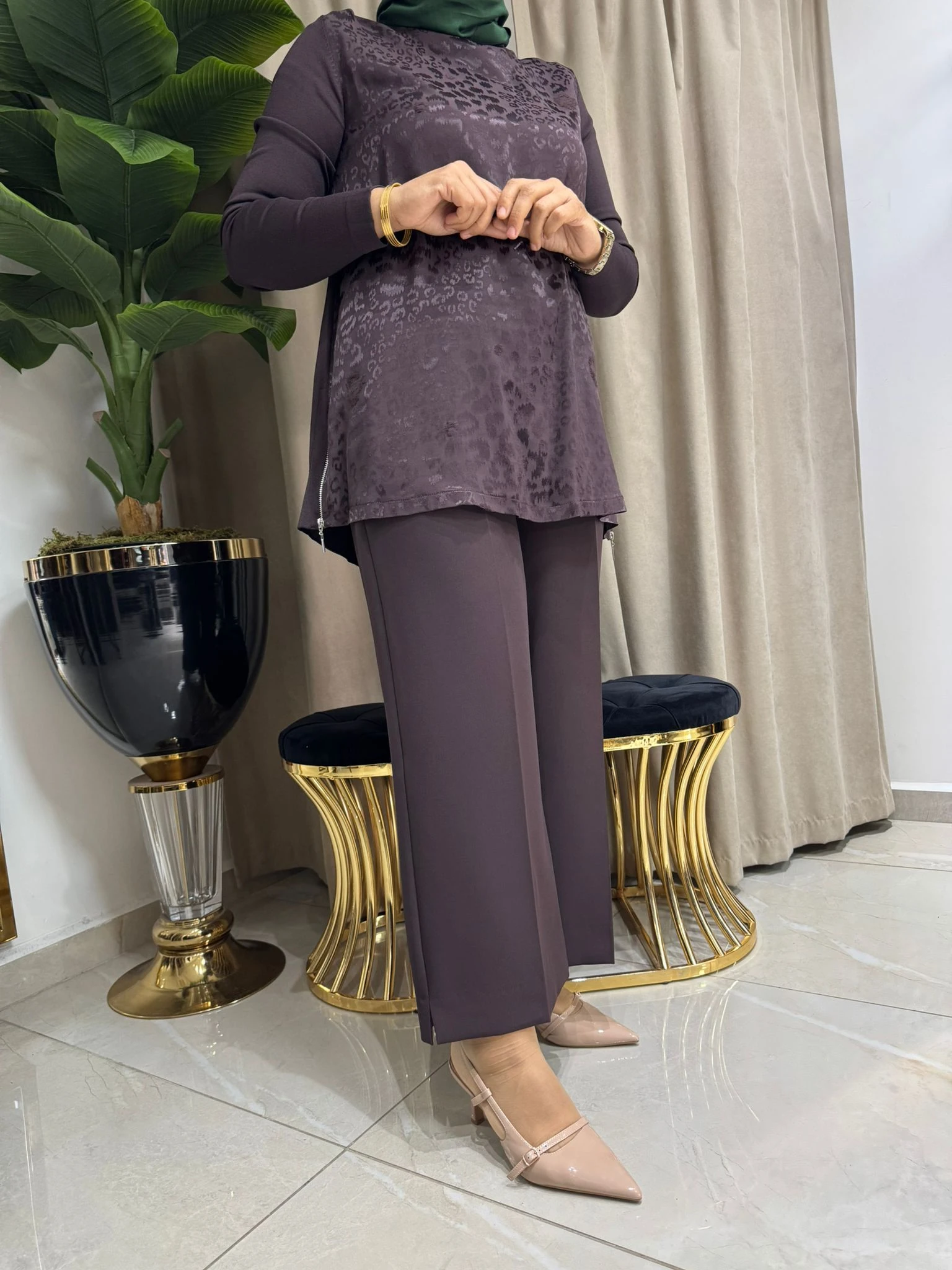 SENTEZ QUEEN KISA GENİŞ PAÇA PANTOLON