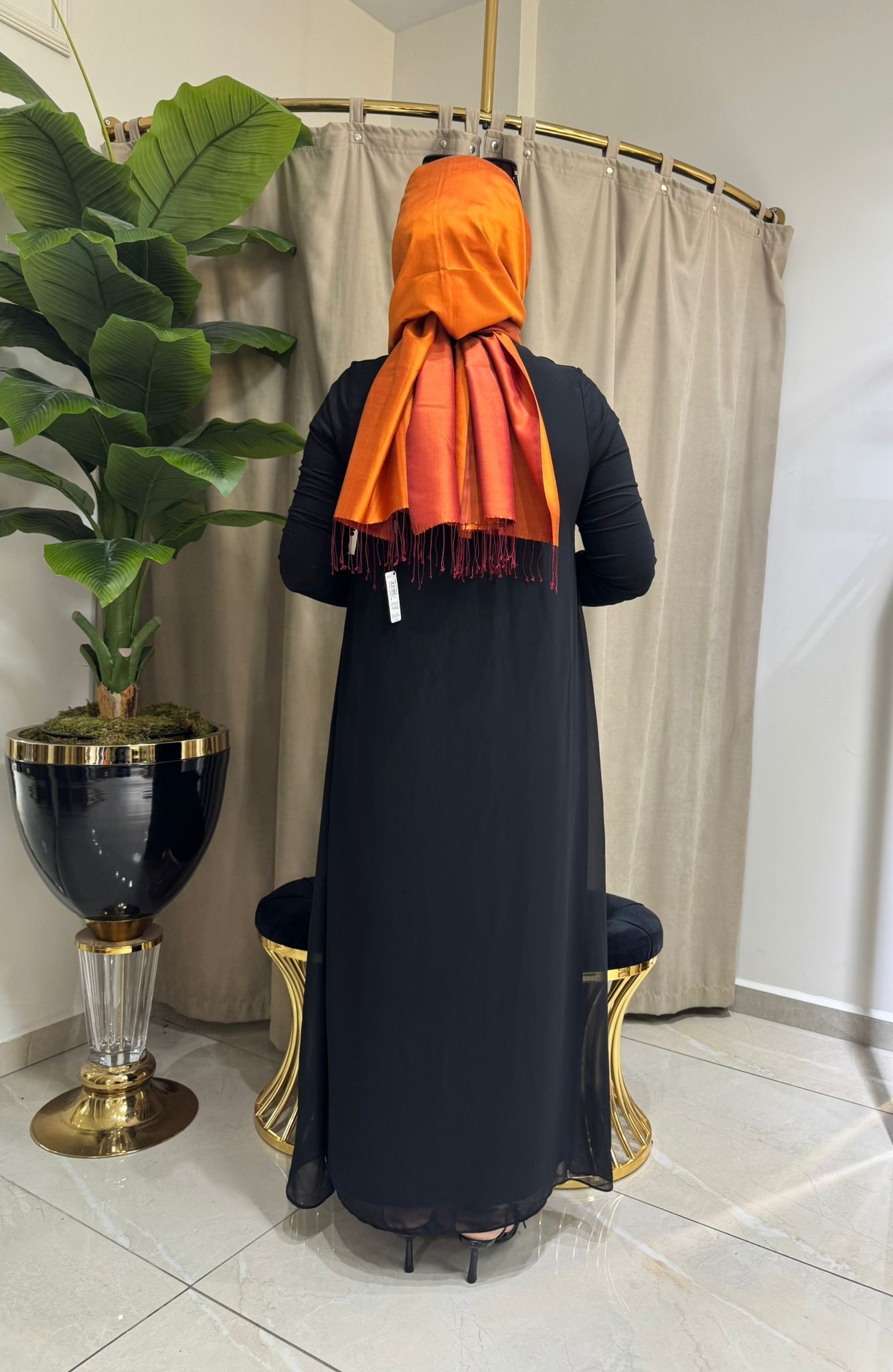 KAMPANYALI ŞİFON DETAYLI ELBİSE