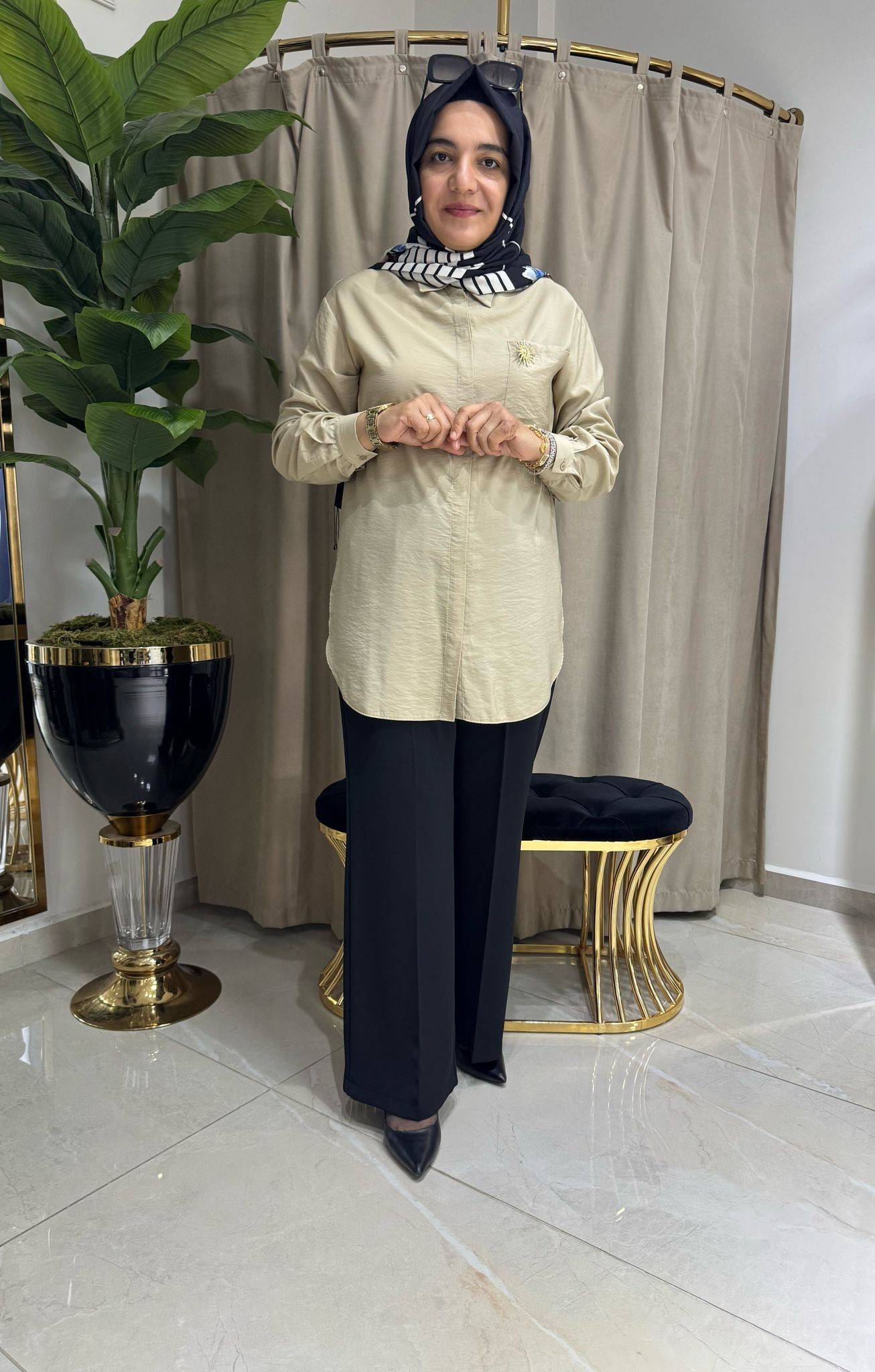 SENTEZ COLMAR BELİ LASTİKLİ GENİŞ PAÇA PANTOLON