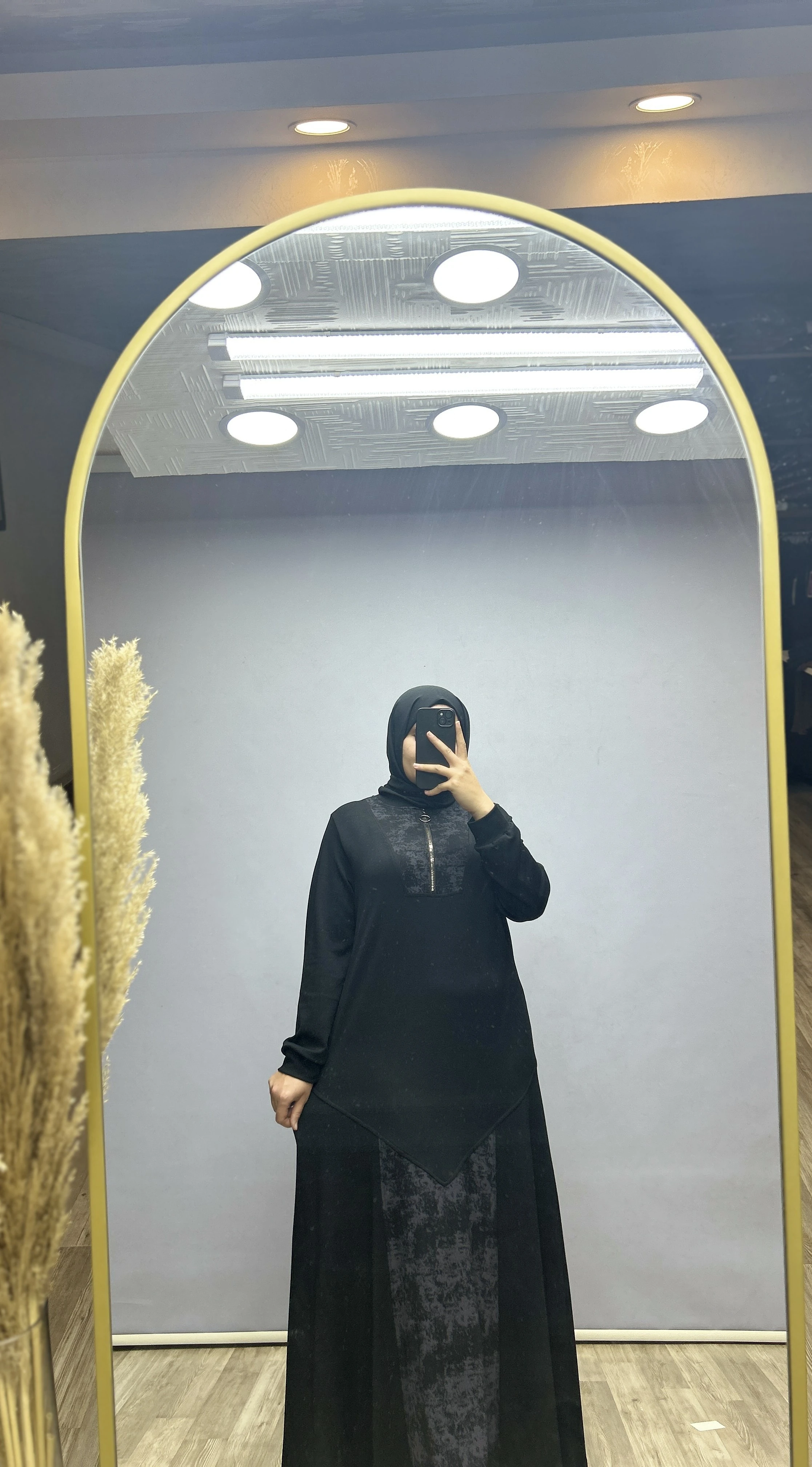 Fermuar detaylı şık elbise (siyah)