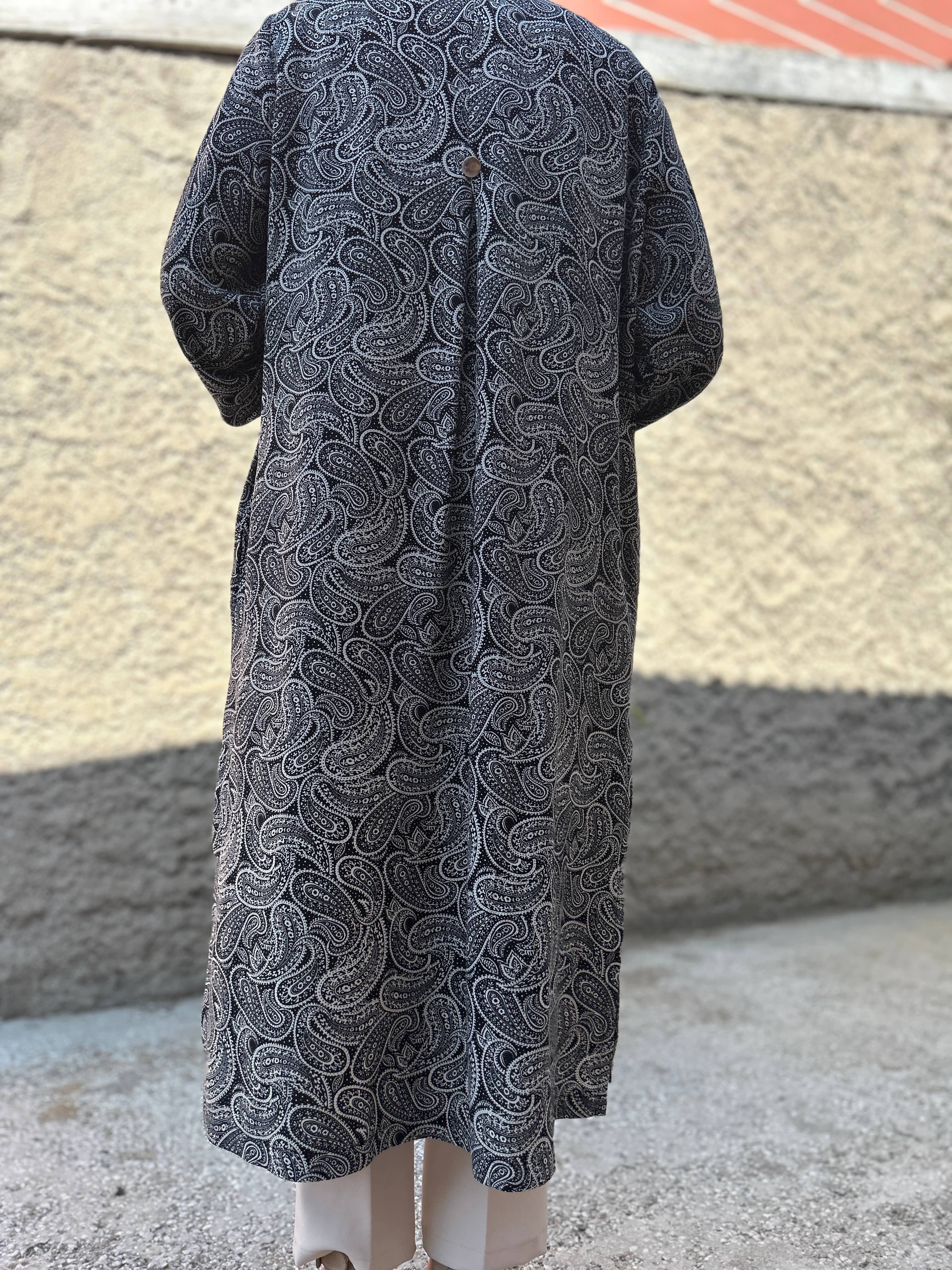 Şal Desenli Gömlek Kap (Siyah)