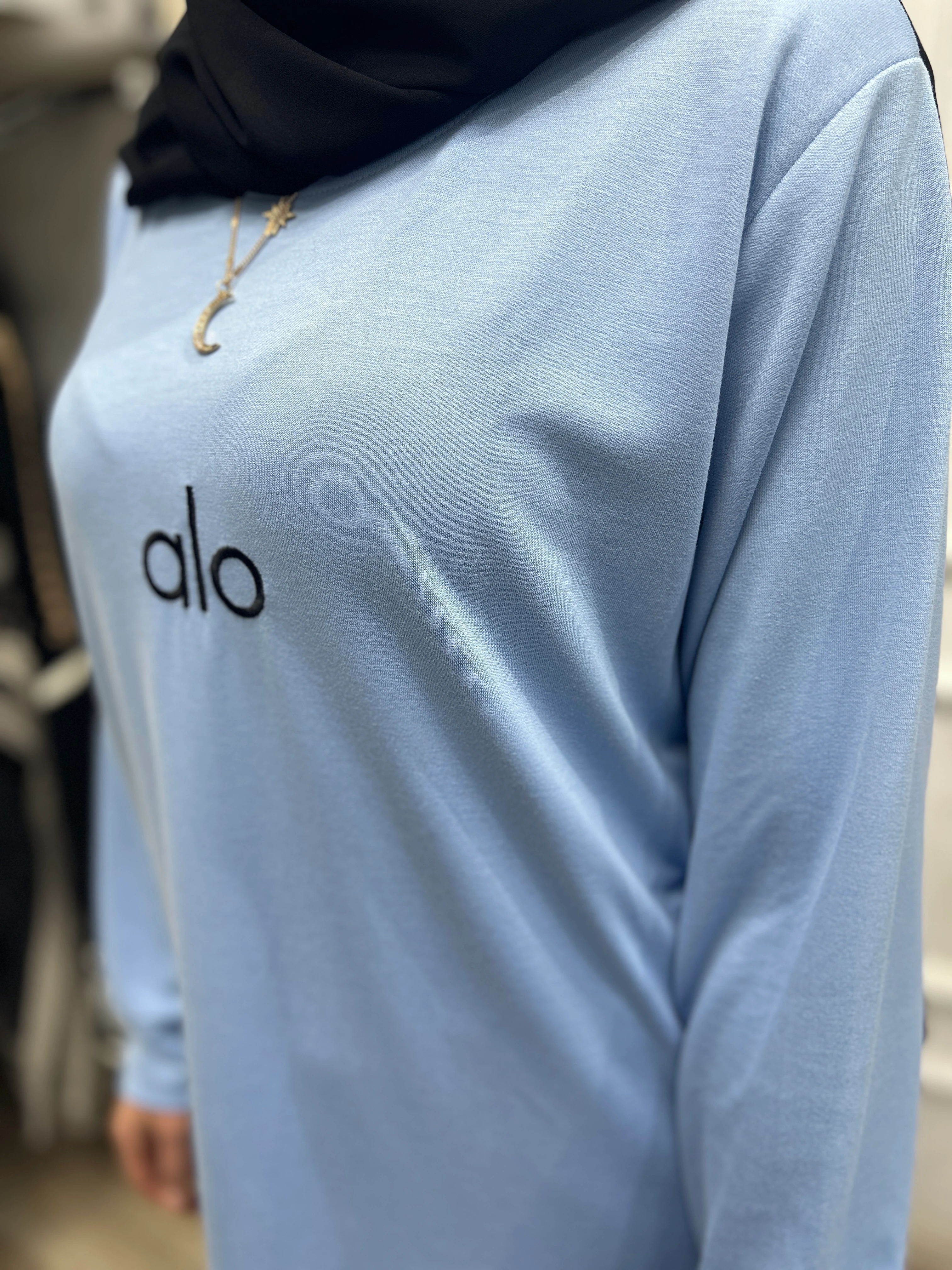 Alo yazılı tunik (açık mavi)