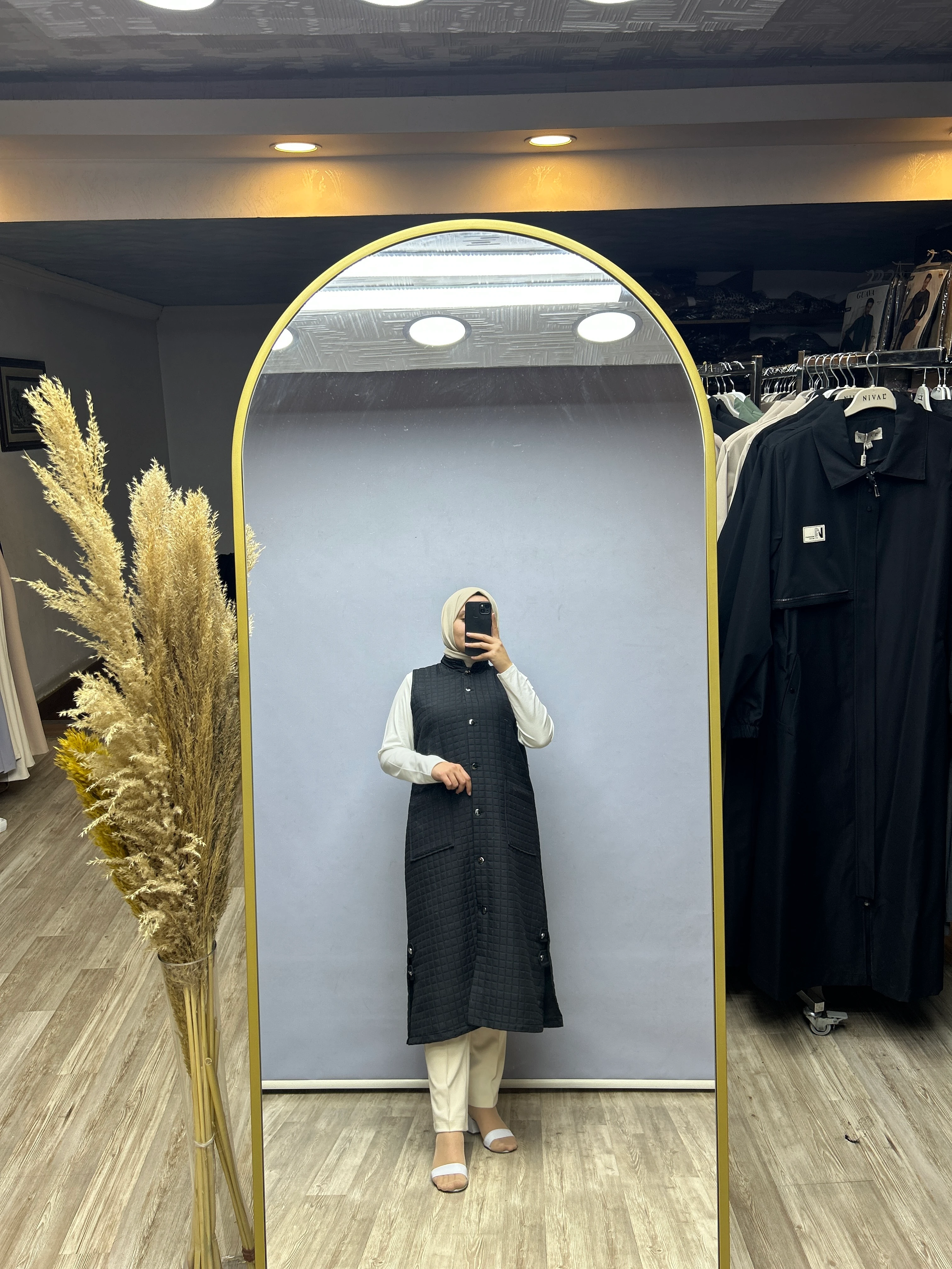 Kapitone yelek (siyah)