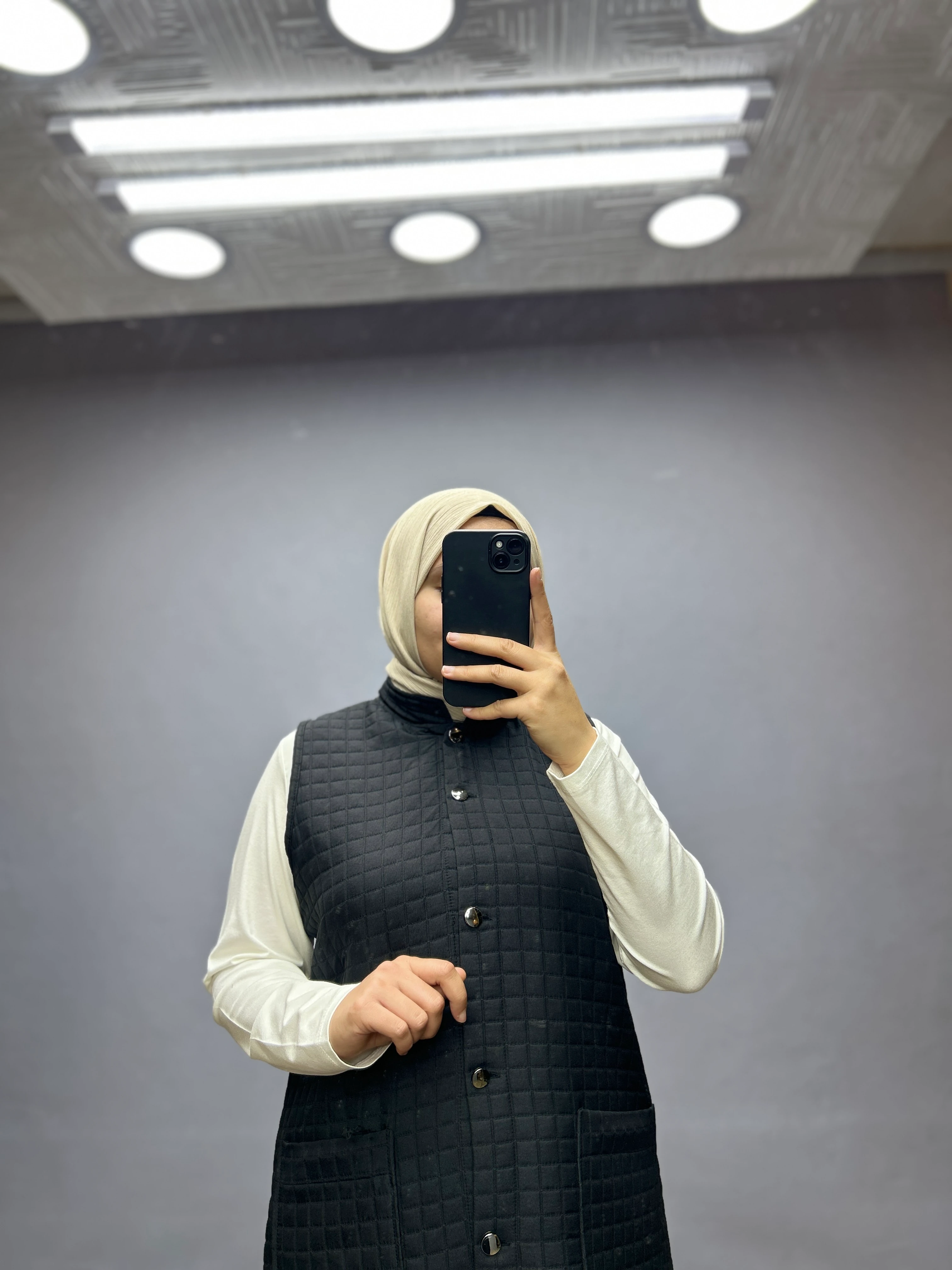 Kapitone yelek (siyah)