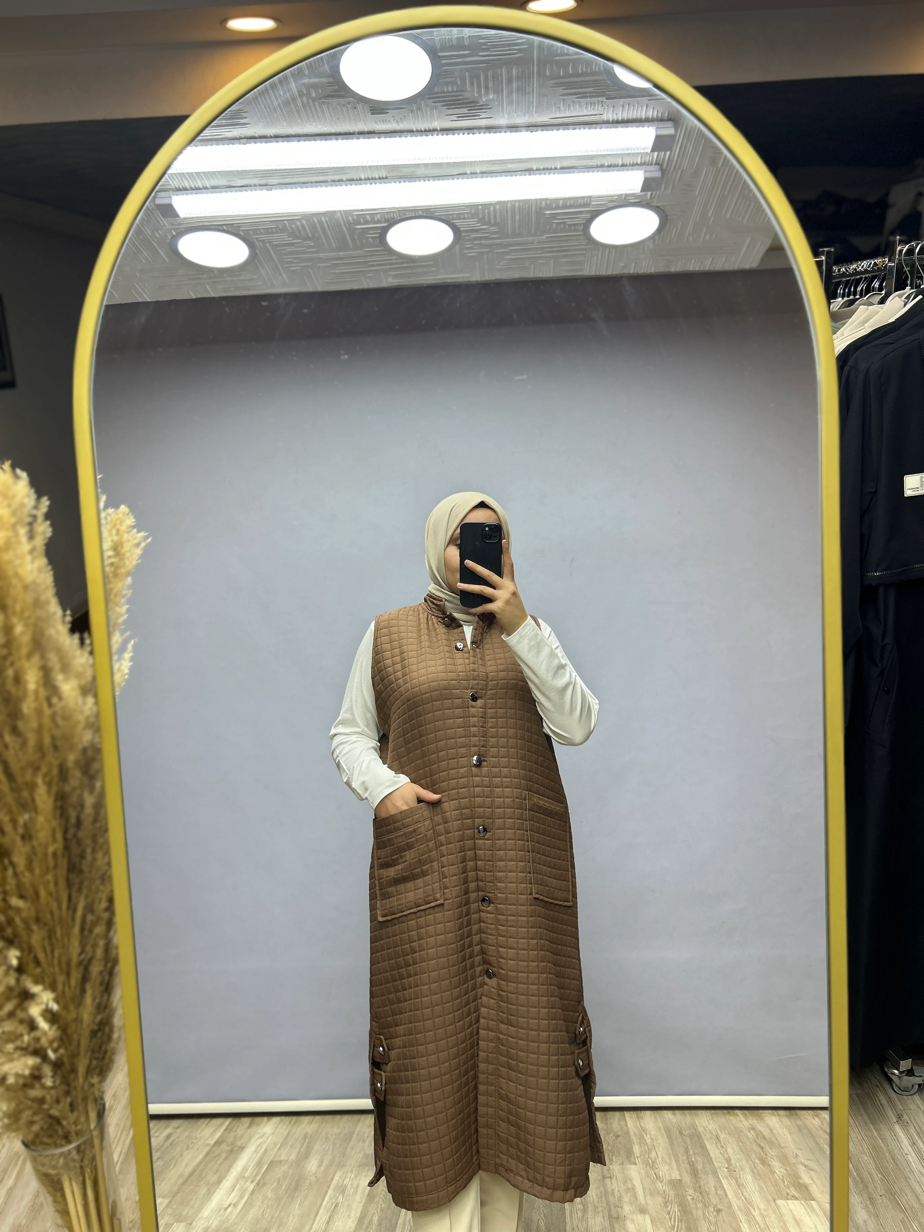 Kapitone yelek (kahverengi)