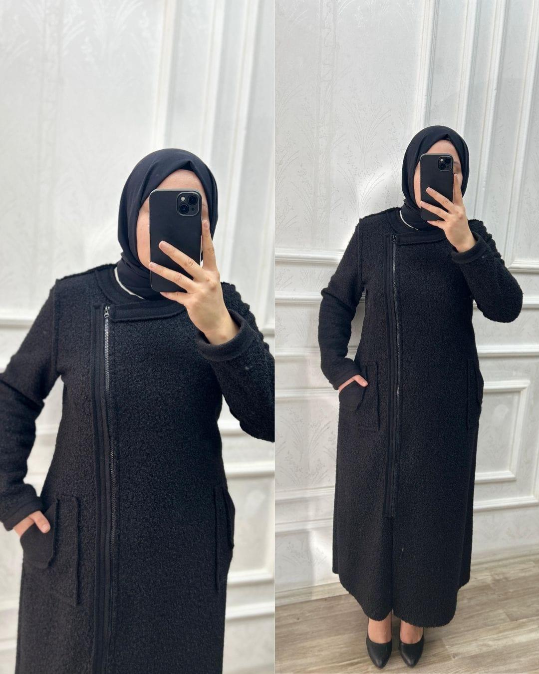 Kuzu tüyü kaban (siyah)