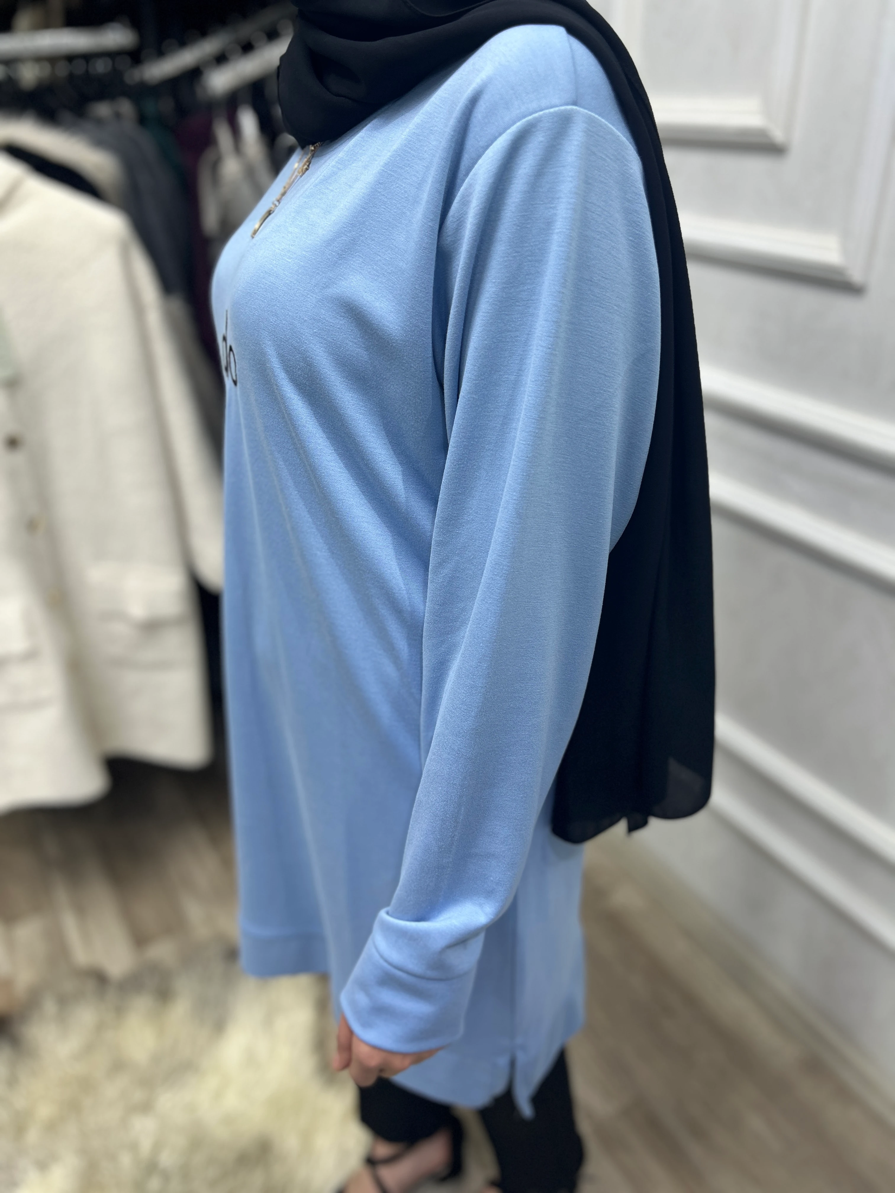 Alo yazılı tunik (açık mavi)