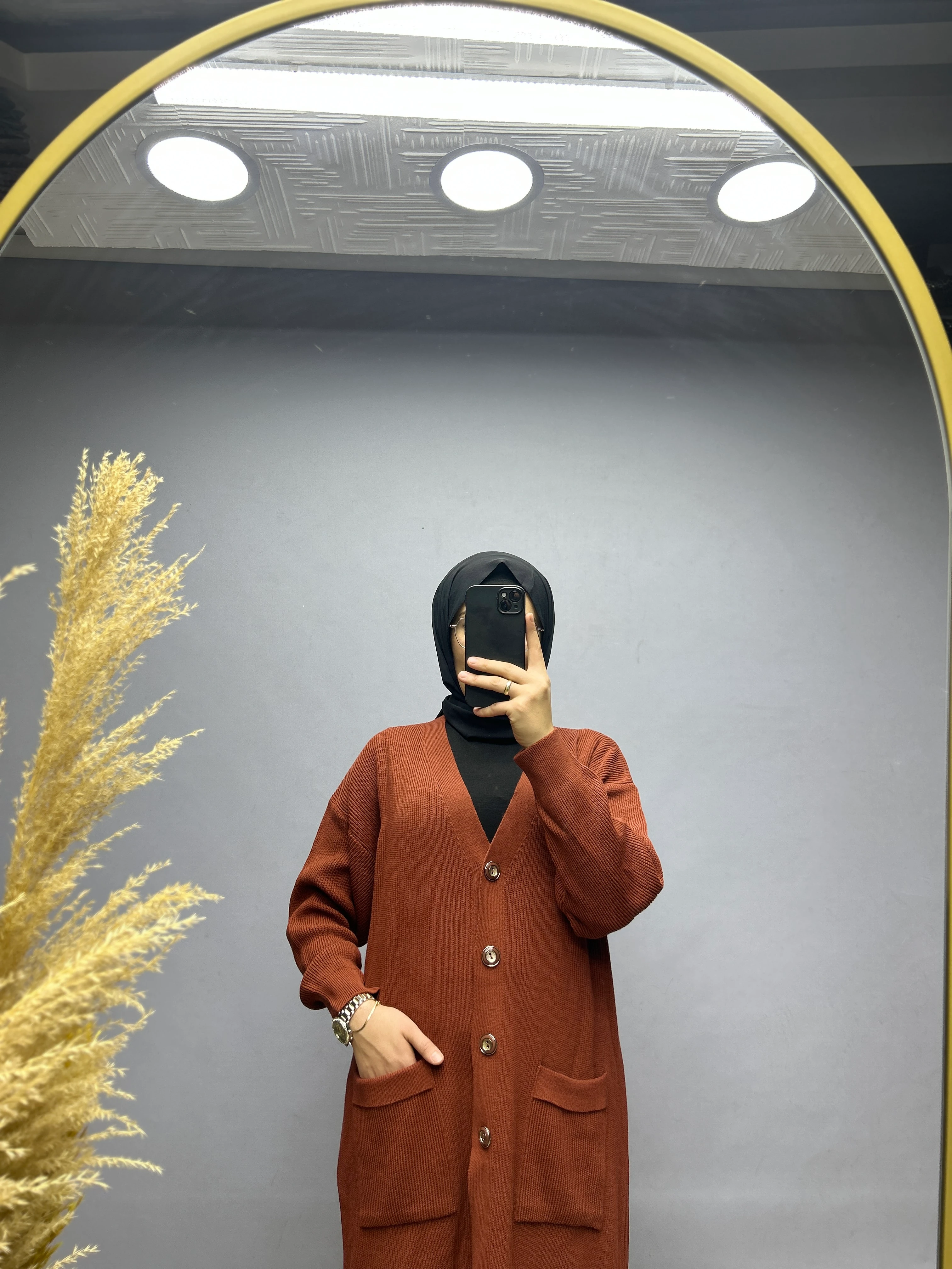 Triko hırka (kiremit)