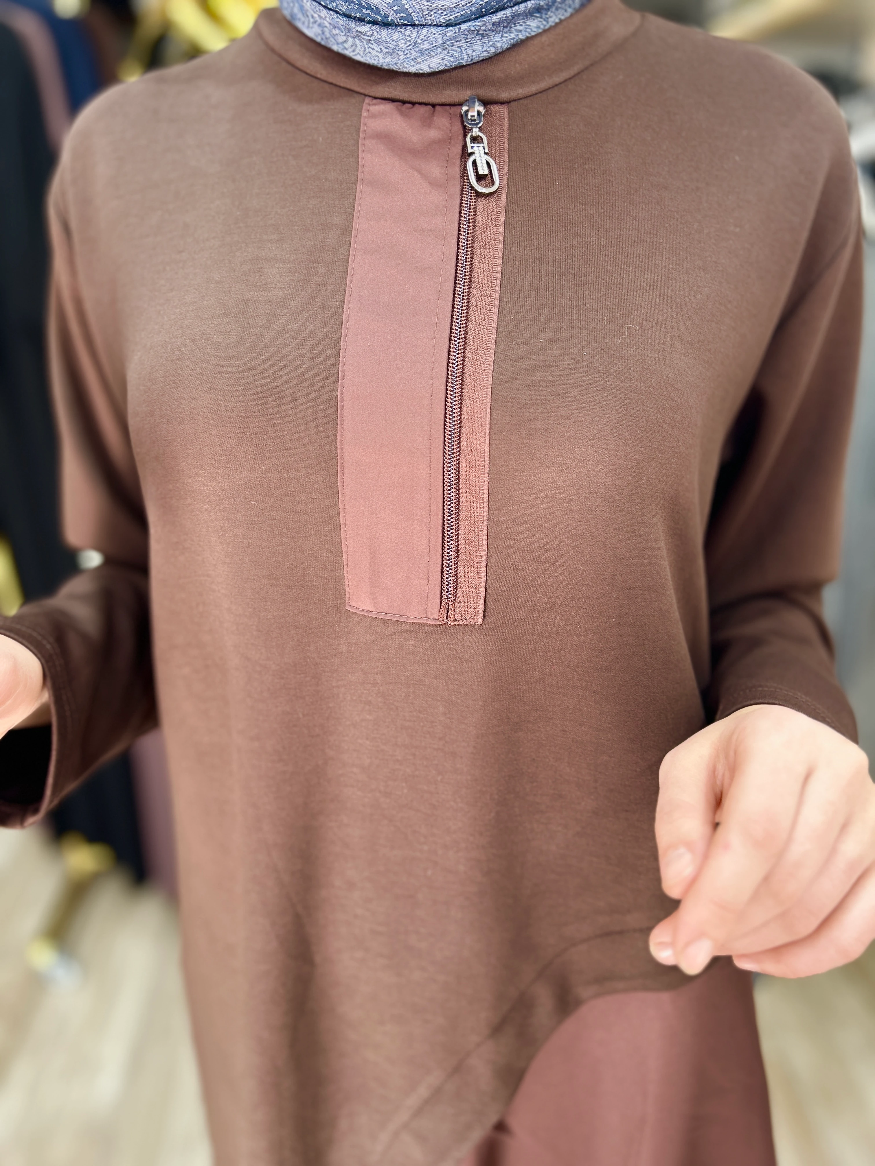 İkili fermuarlı takım (kahverengi)