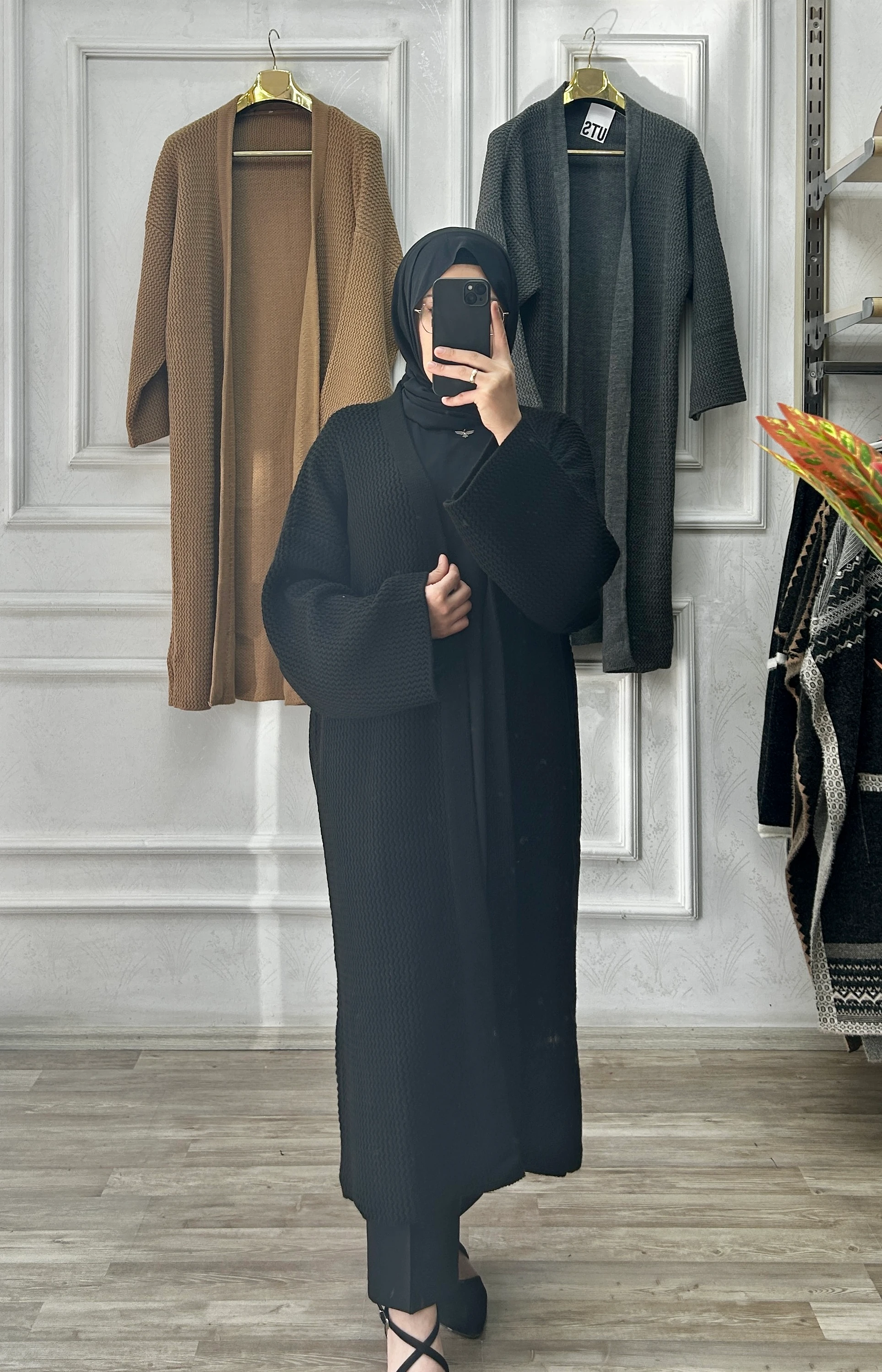 Triko hırka uzun (siyah)