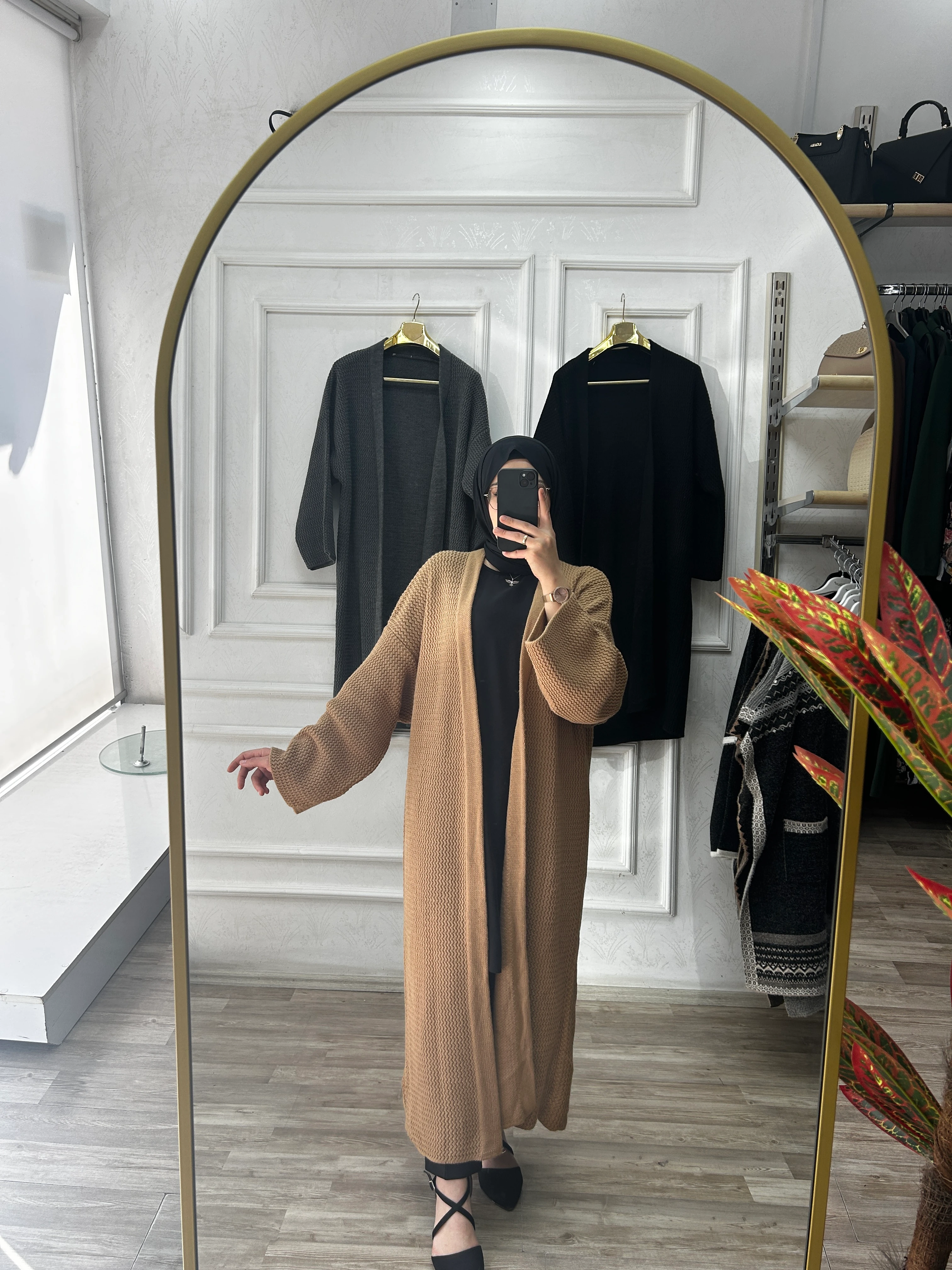 Triko hırka uzun (kahverengi)