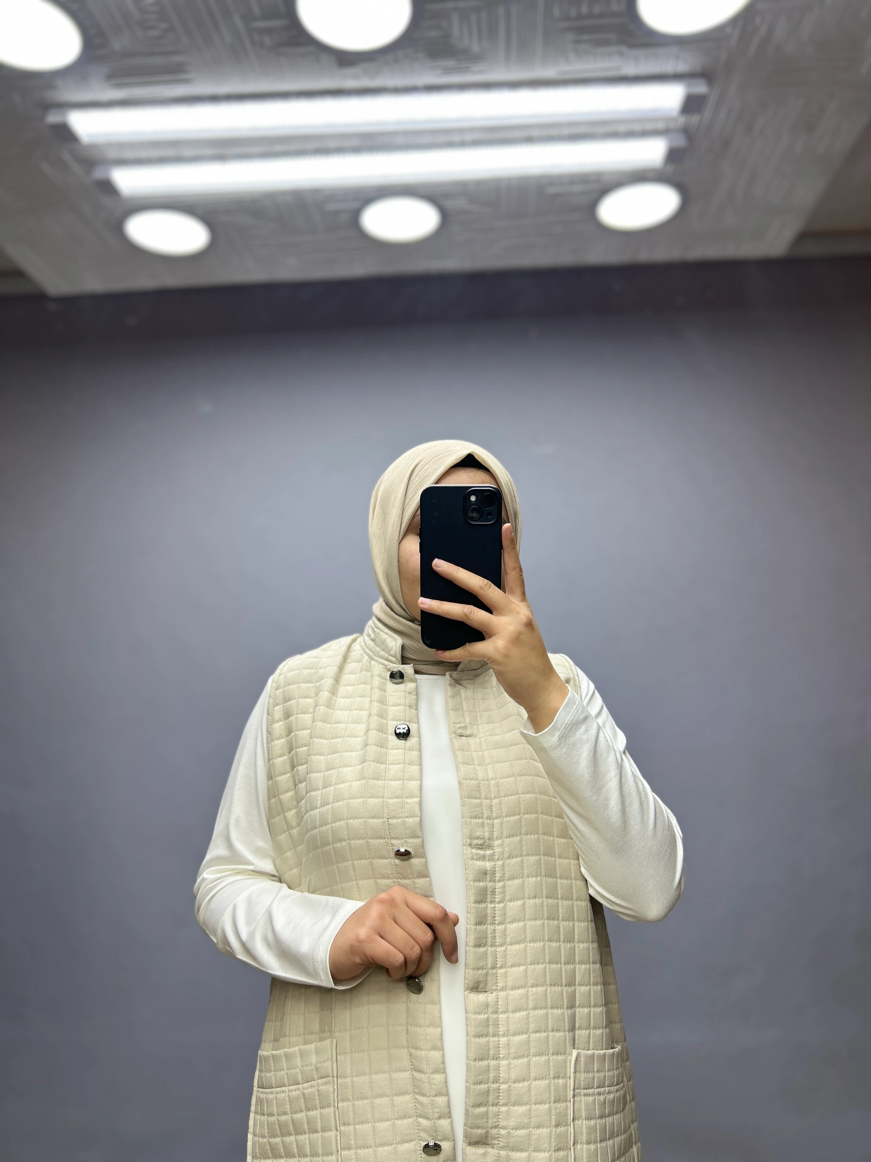 Kapitone yelek (taş rengi)