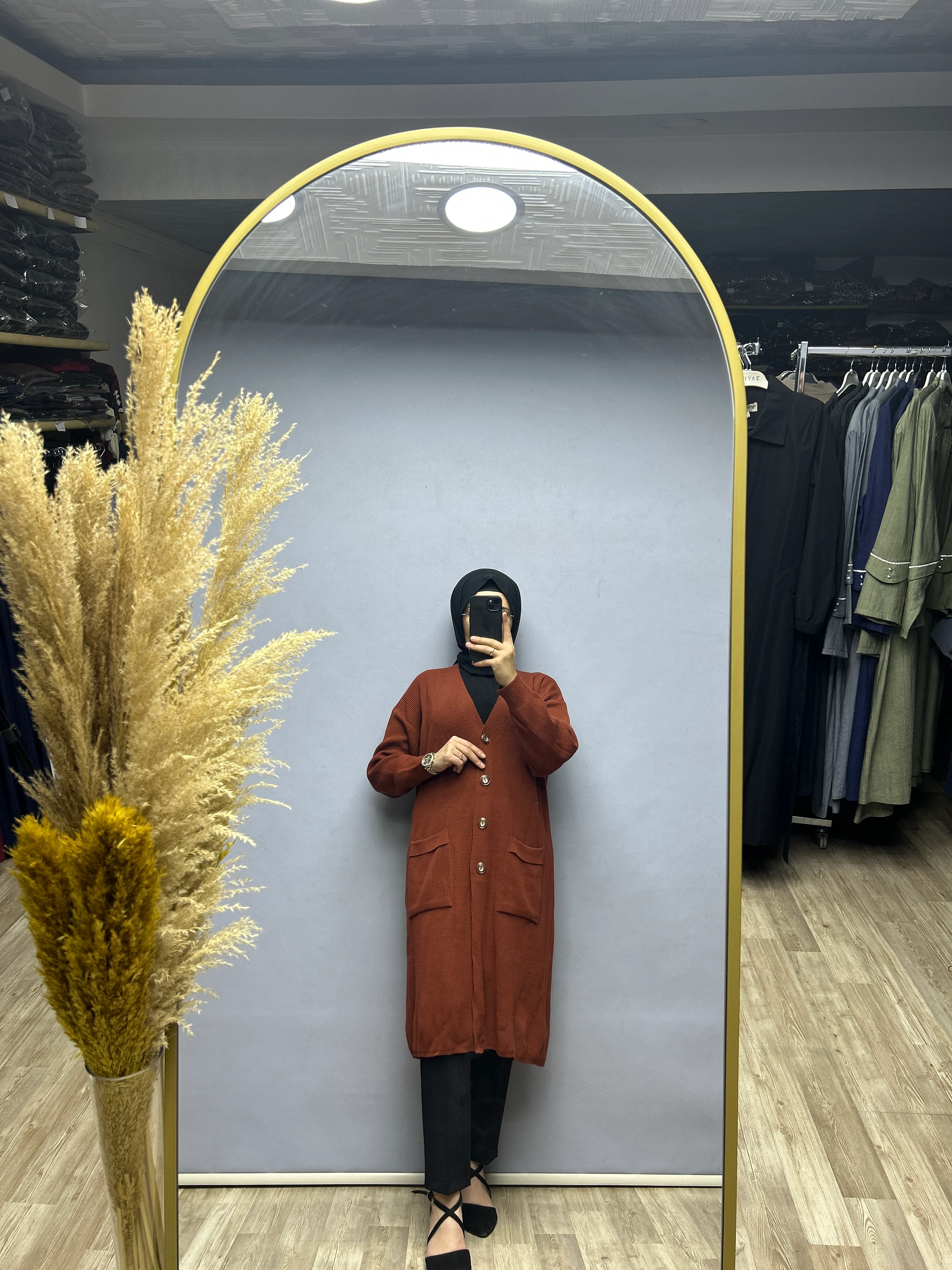 Triko hırka (kiremit)