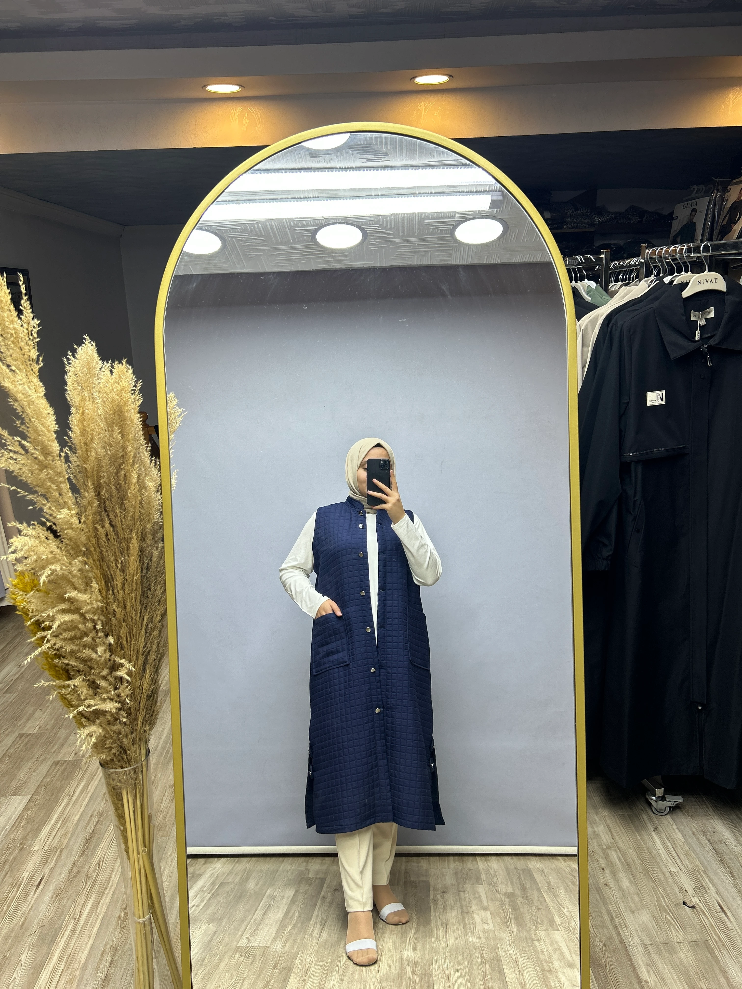 Kapitone yelek (lacivert)