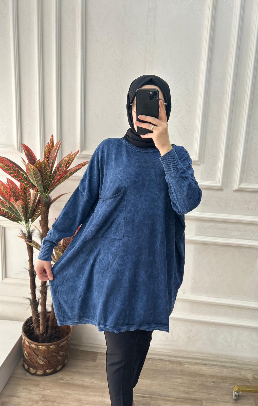 Büyük beden tunik (lacivert)