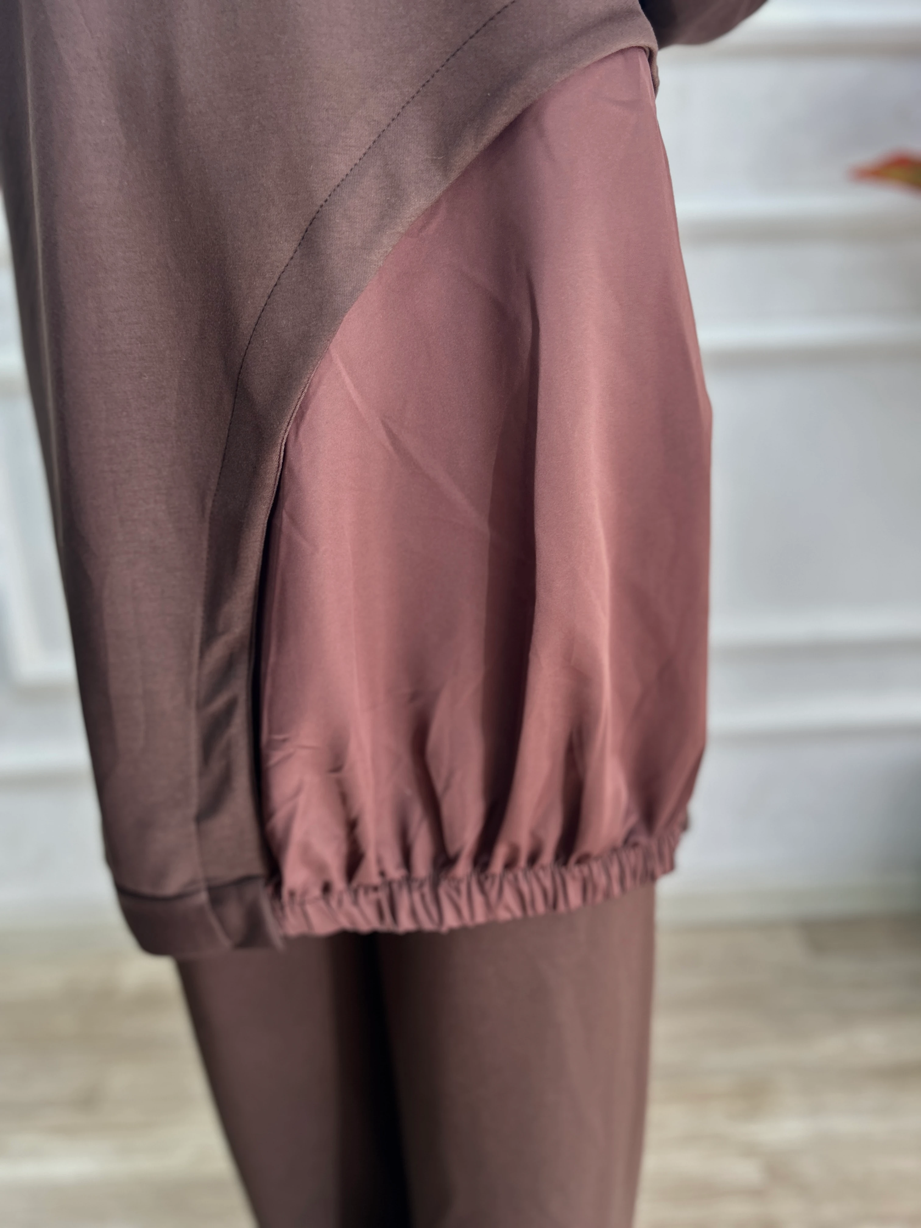 İkili fermuarlı takım (kahverengi)