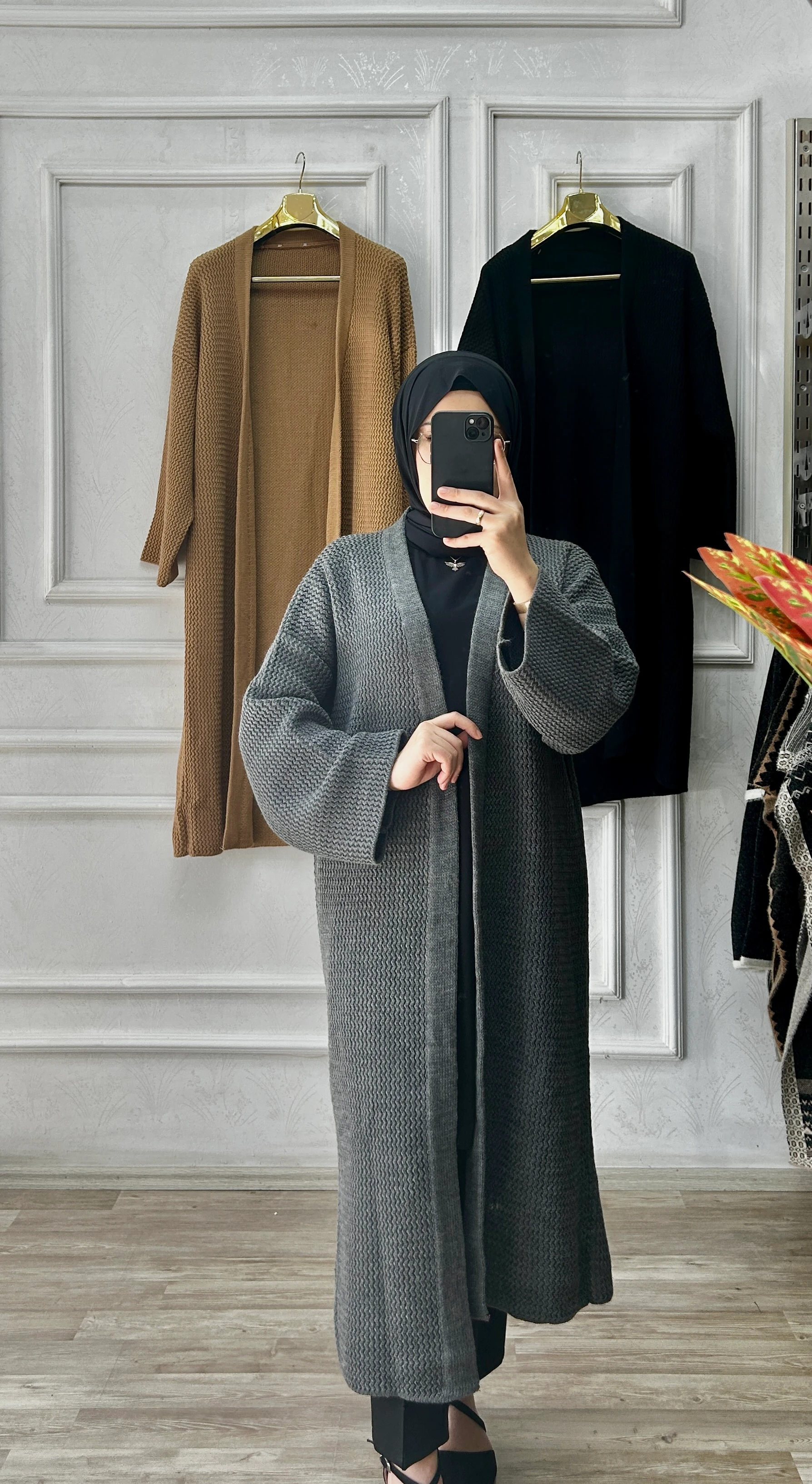 Triko hırka uzun (gri)