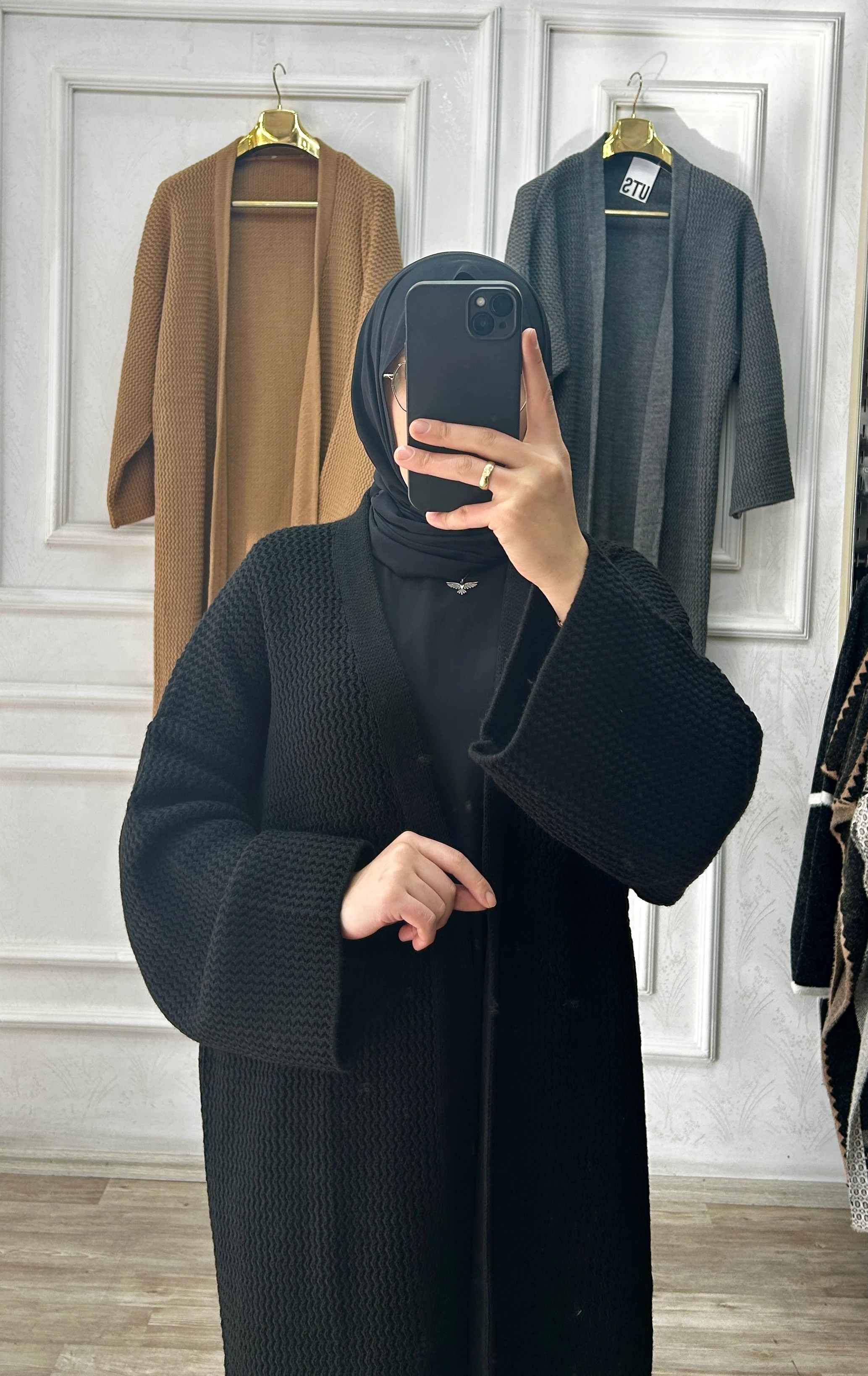 Triko hırka uzun (siyah)