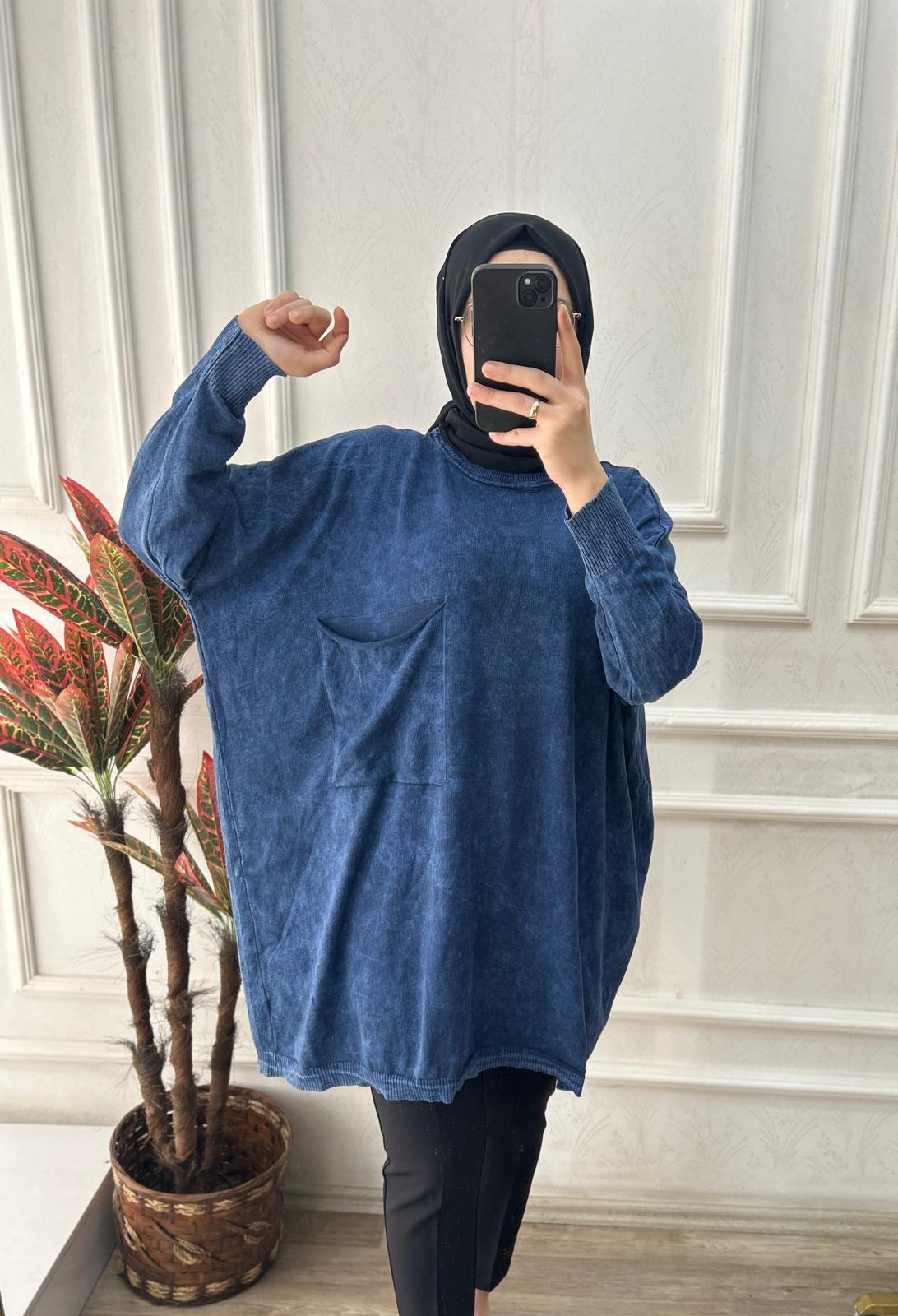 Büyük beden tunik (lacivert)