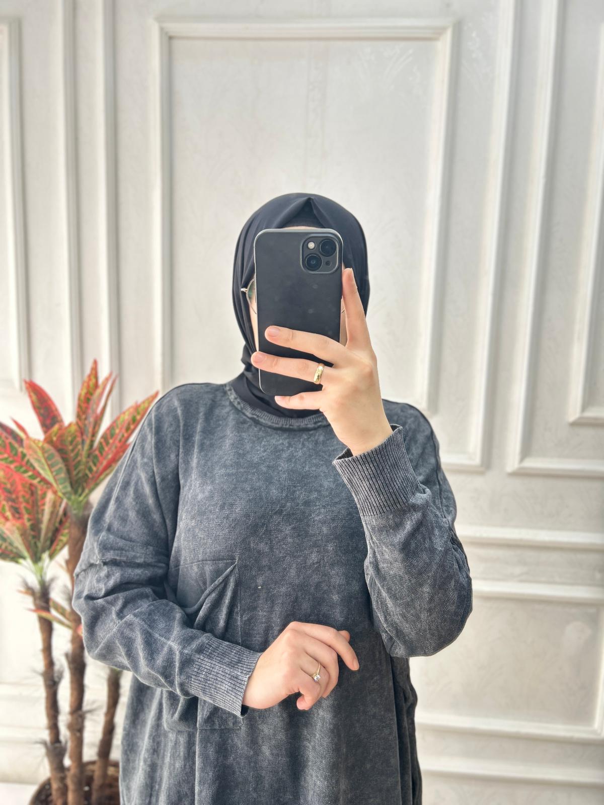 Büyük beden tunik (gri)