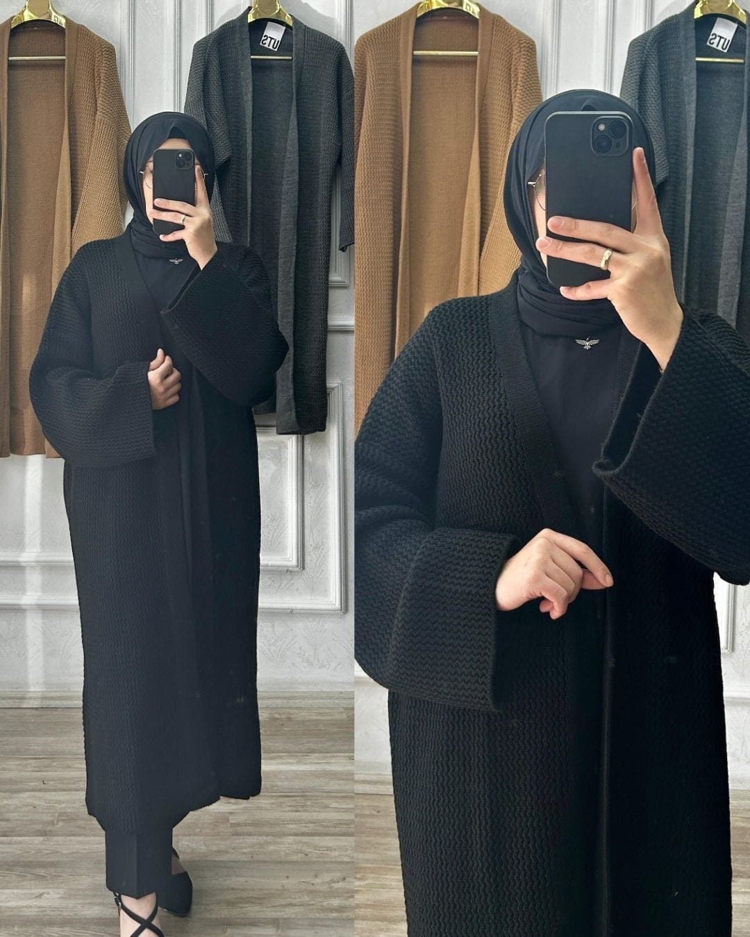 Triko hırka uzun (siyah)