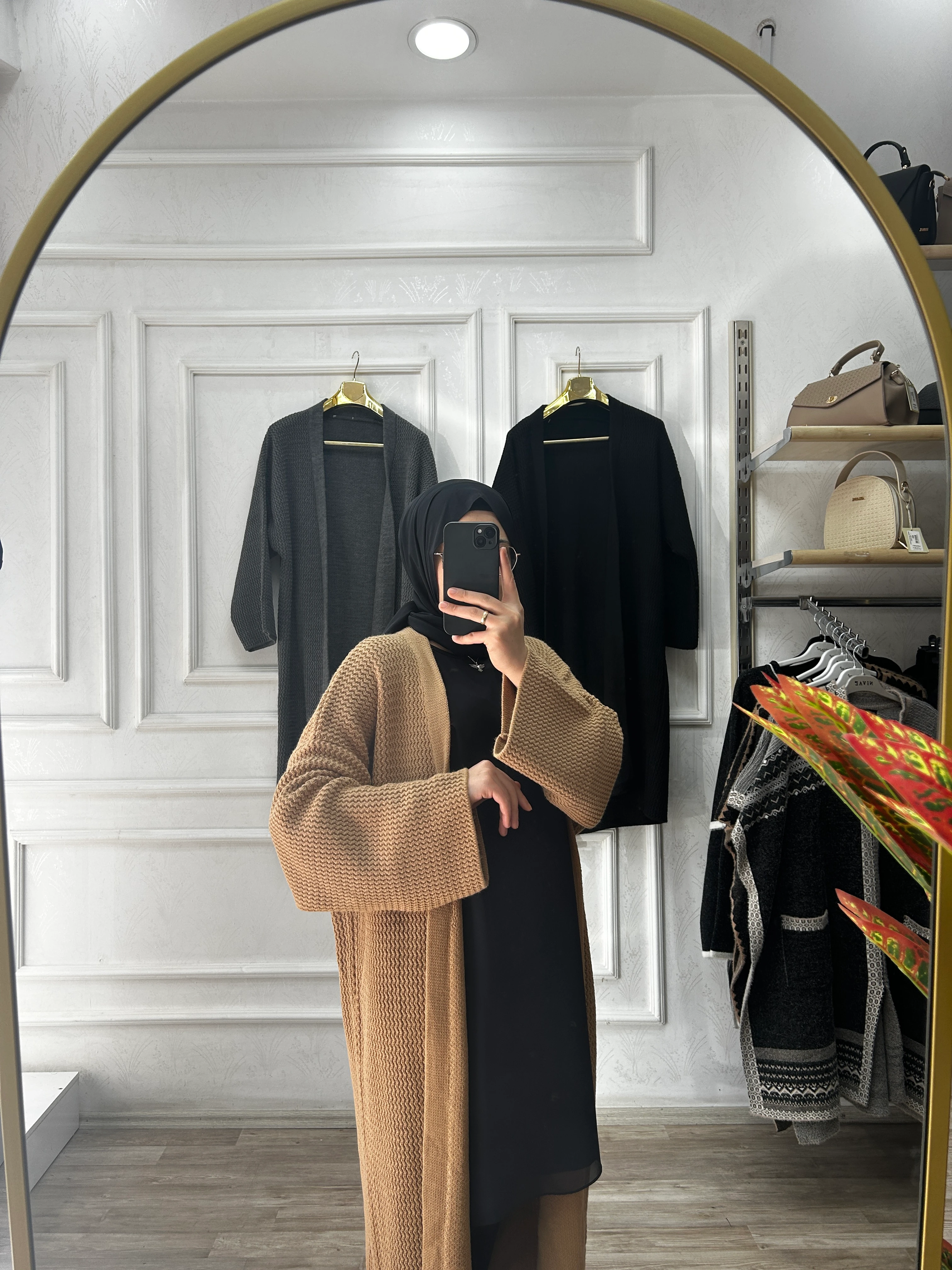 Triko hırka uzun (kahverengi)